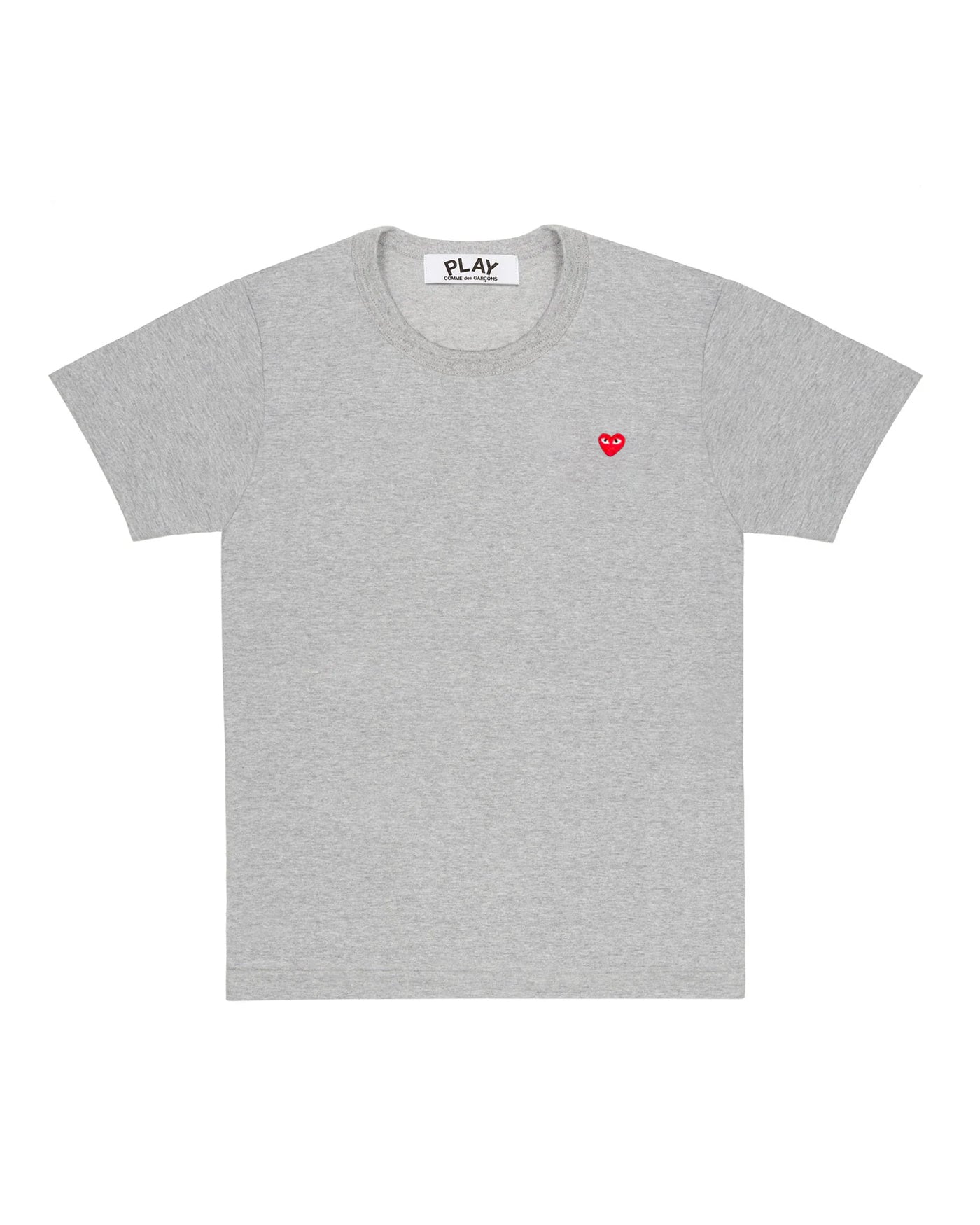 T-shirt Comme Des Garçons Play gris chiné petit cœur rouge brodé face