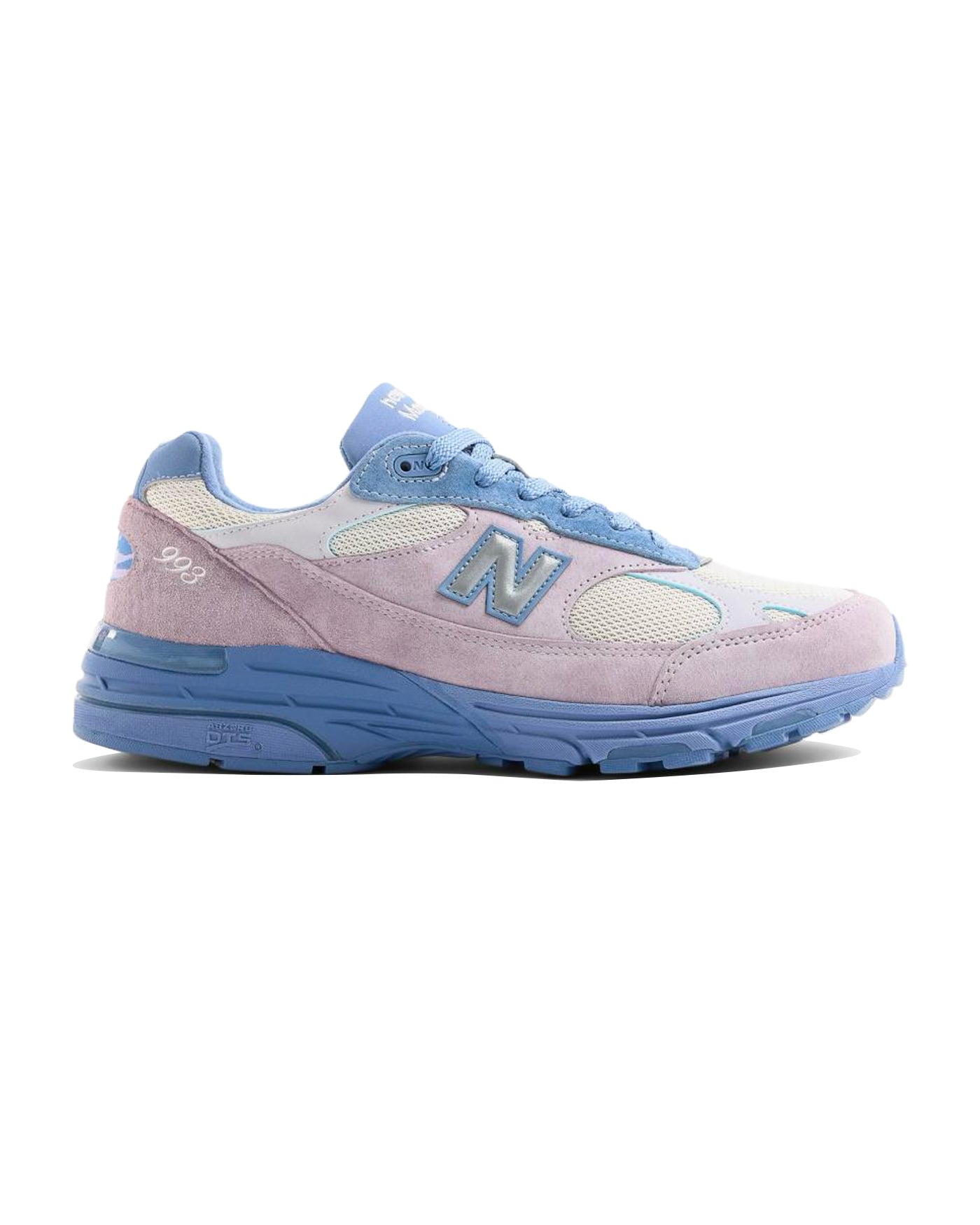 Sneakers New Balance 993 Washington lilas et bleu ciel profil droit