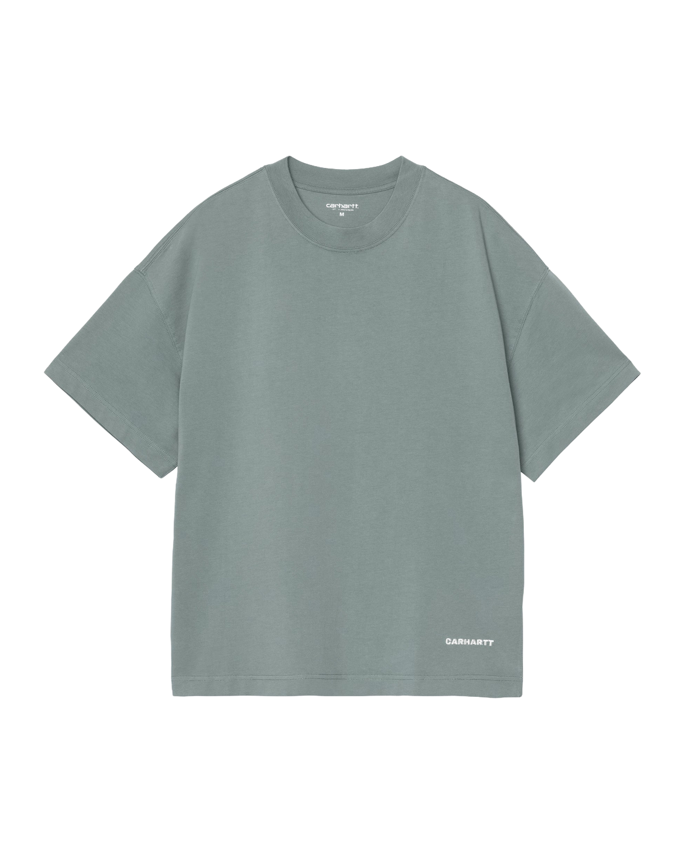 T-shirt Carhartt WIP vert sauge avec logo Link Script en bas face