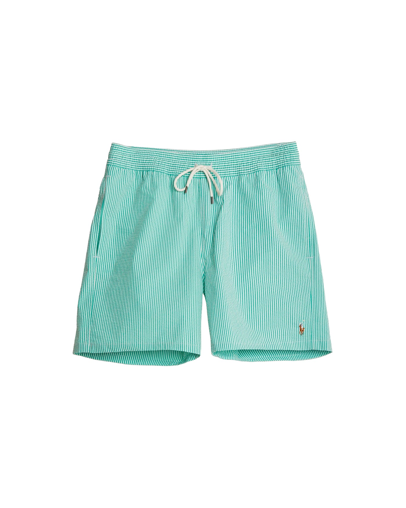 SHORT DE BAIN TRAVELER SEERSUCKER KEY WEST GREEN STRIPE