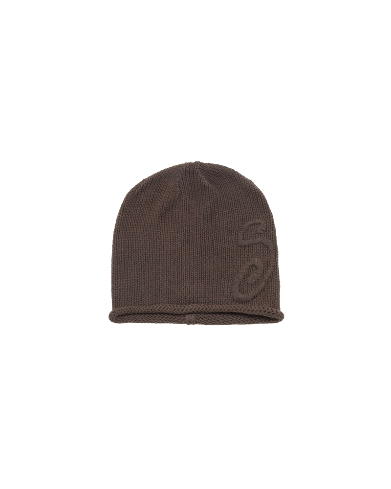 S KNIT SKULLCAP BROWN