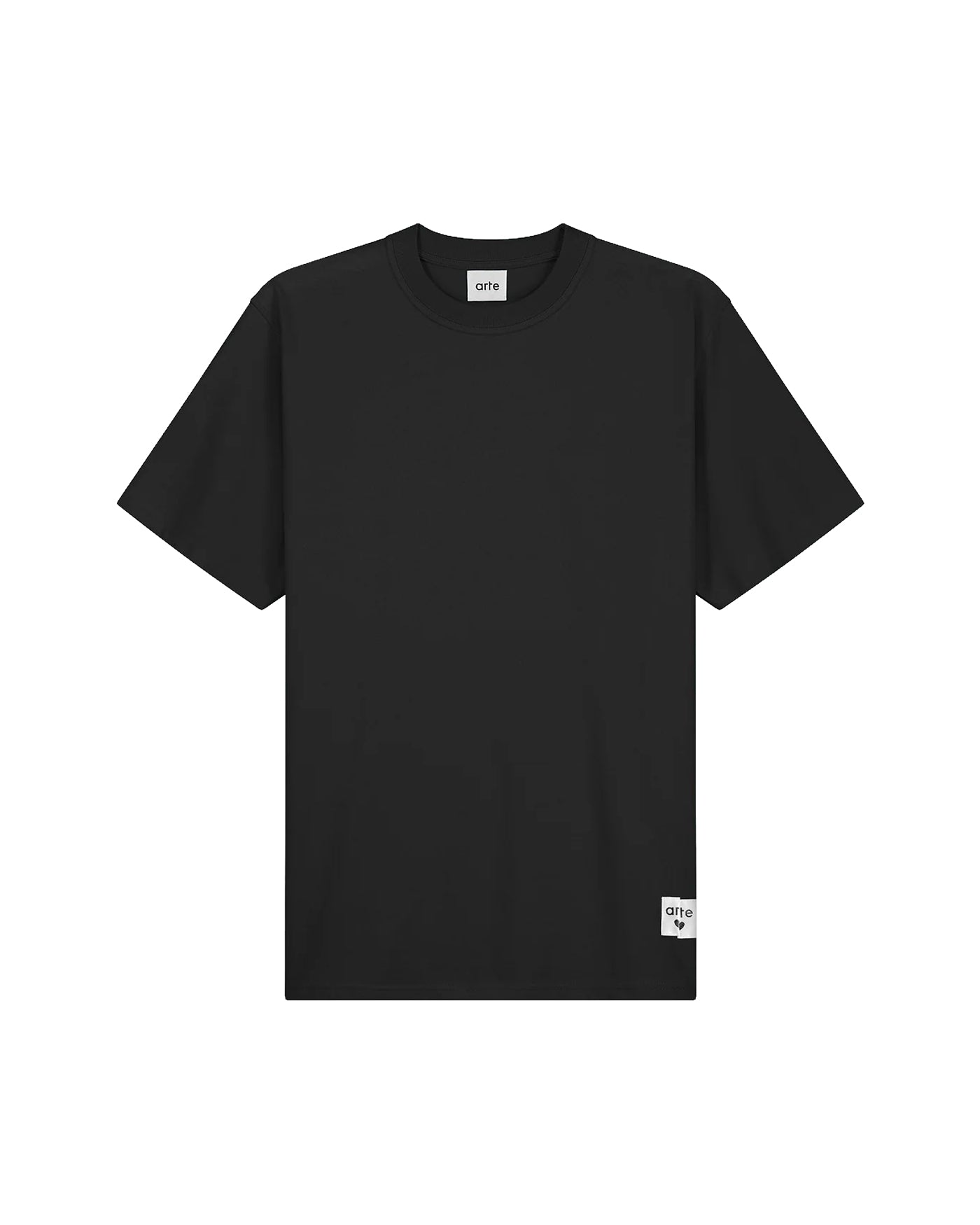 T-shirt réversible Arte Antwerp noir avec étiquette logo face