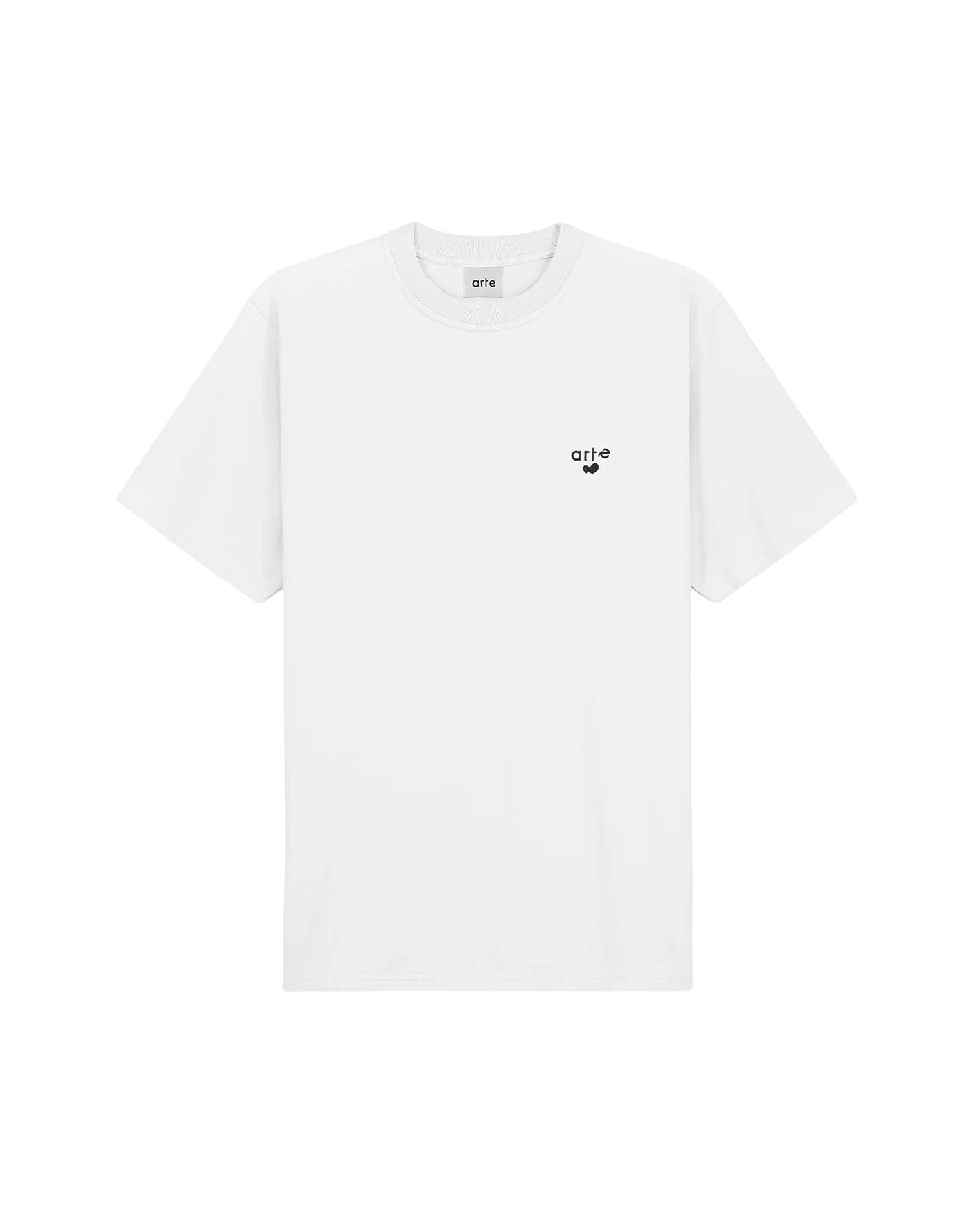 T-shirt Arte Antwerp blanc logo coeur brodé poitrine vue de face