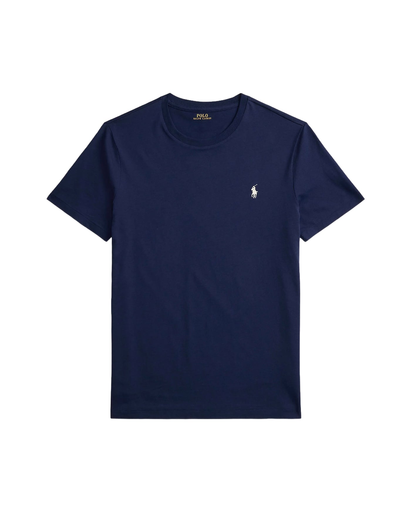 T-shirt Ralph Lauren bleu marine foncé col rond logo poney brodé face