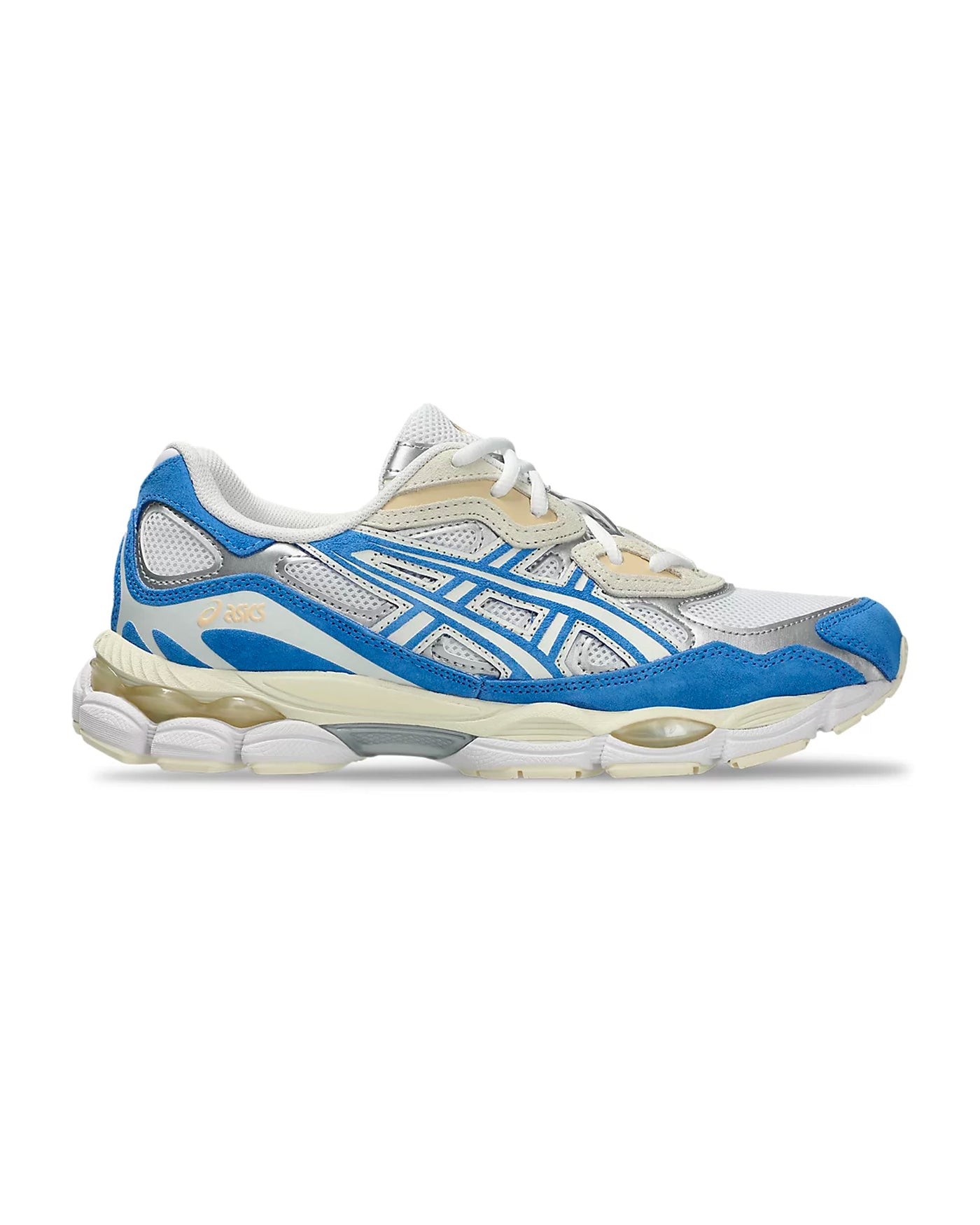 Sneakers Asics Gel-NYC White Blue Coast blanc et bleu vif profil gauche