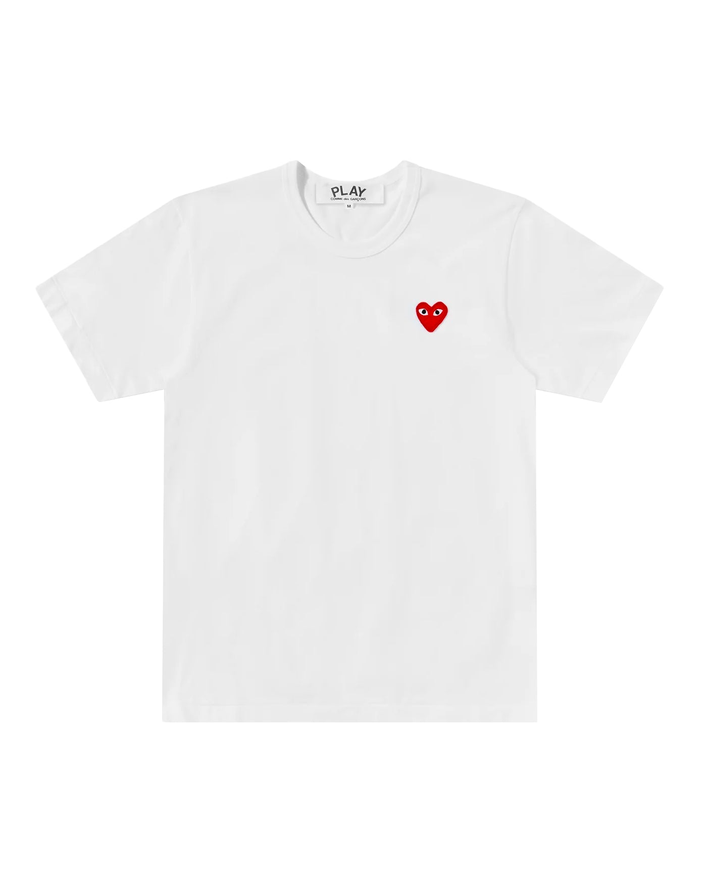 T-shirt Comme des Garçons Play blanc avec cœur rouge brodé, vue face