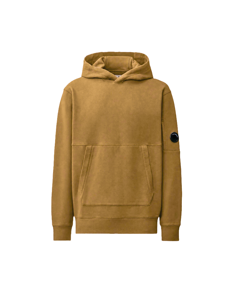 DIAGONAL RAISED FLEECE HOODED LENS SWEATSHIRT ERMINE