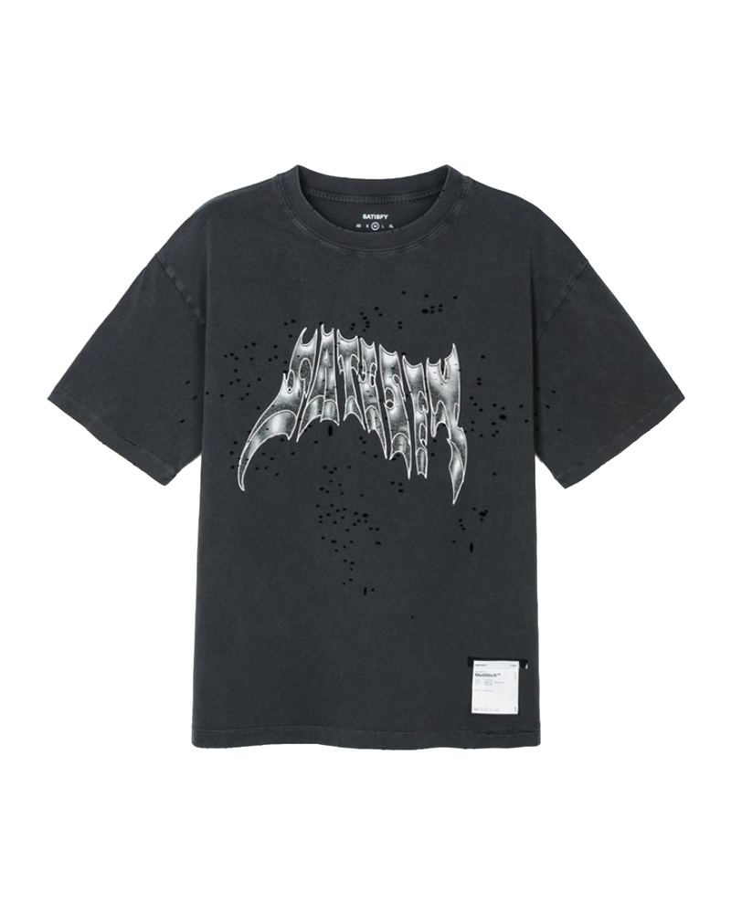 MOTHTECH T-SHIRT AGED BLACK AIRBRUSH GLITT