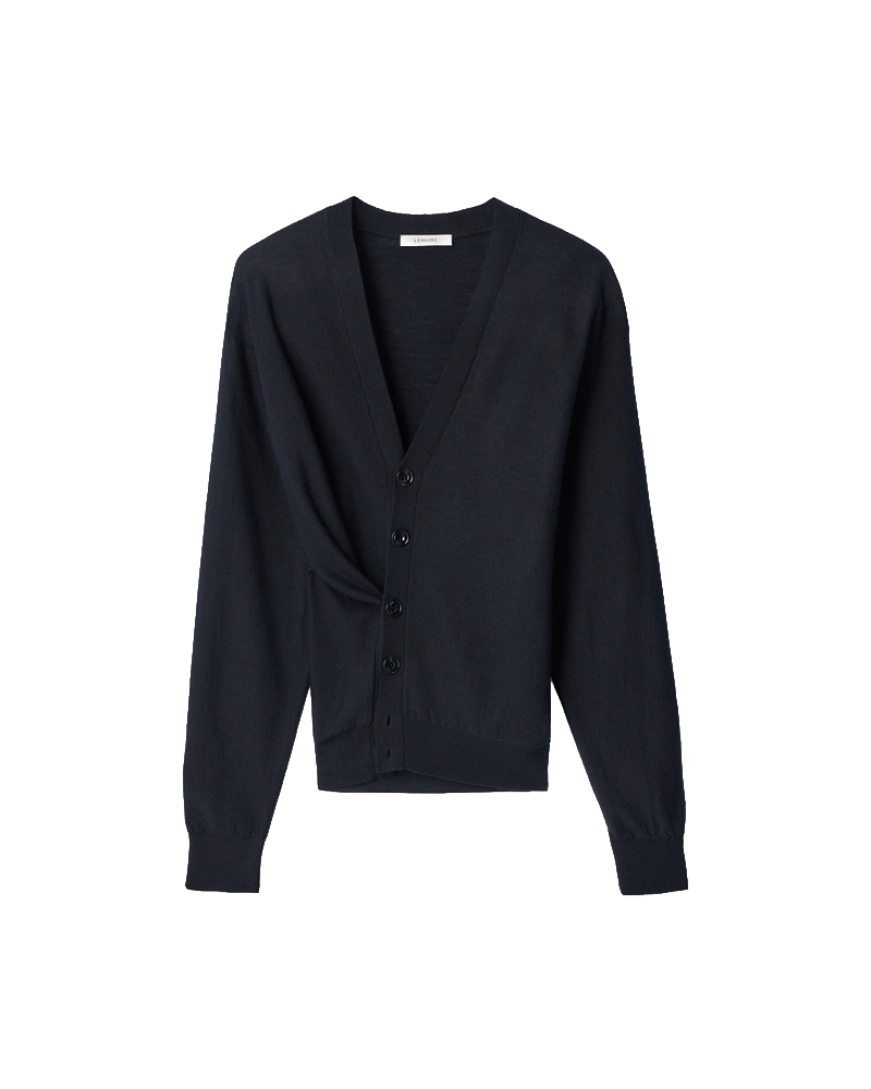 RELAXED TWISTED CARDIGAN BLACK