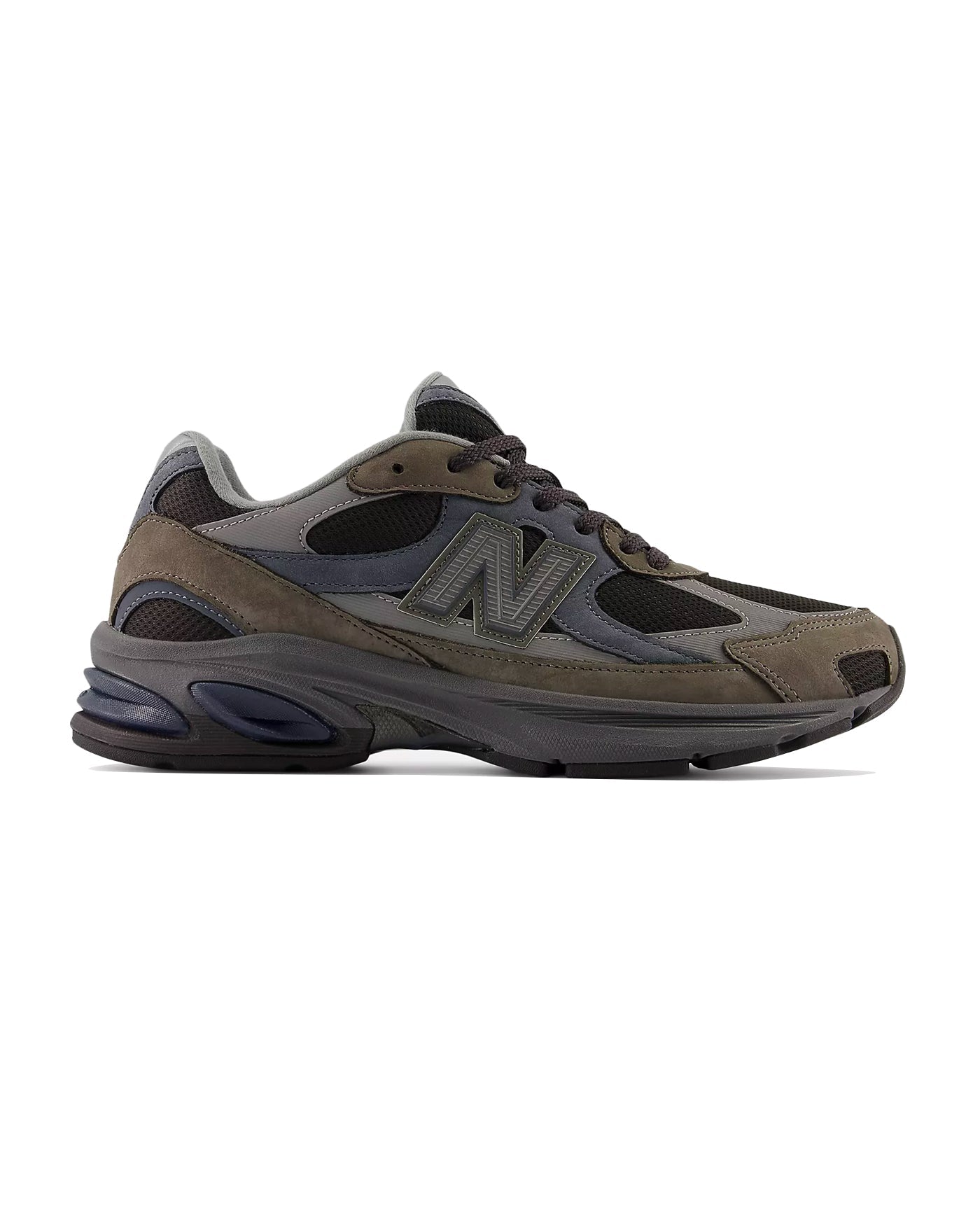 Sneakers New Balance 2010 brun kaki et noir grisé profil gauche