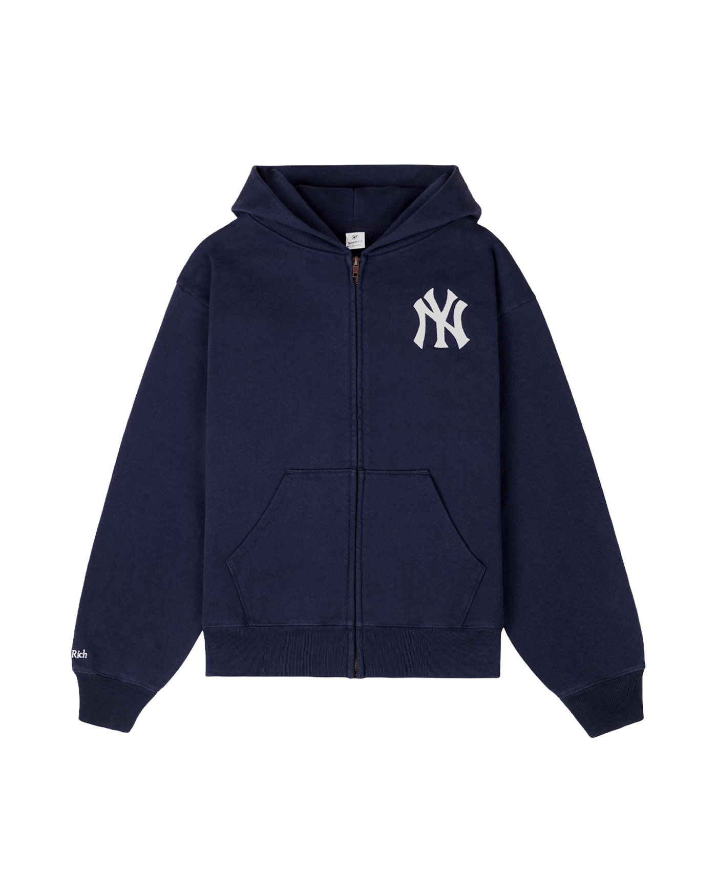 Sweat à capuche zippé Sporty & Rich Yankees bleu marine face