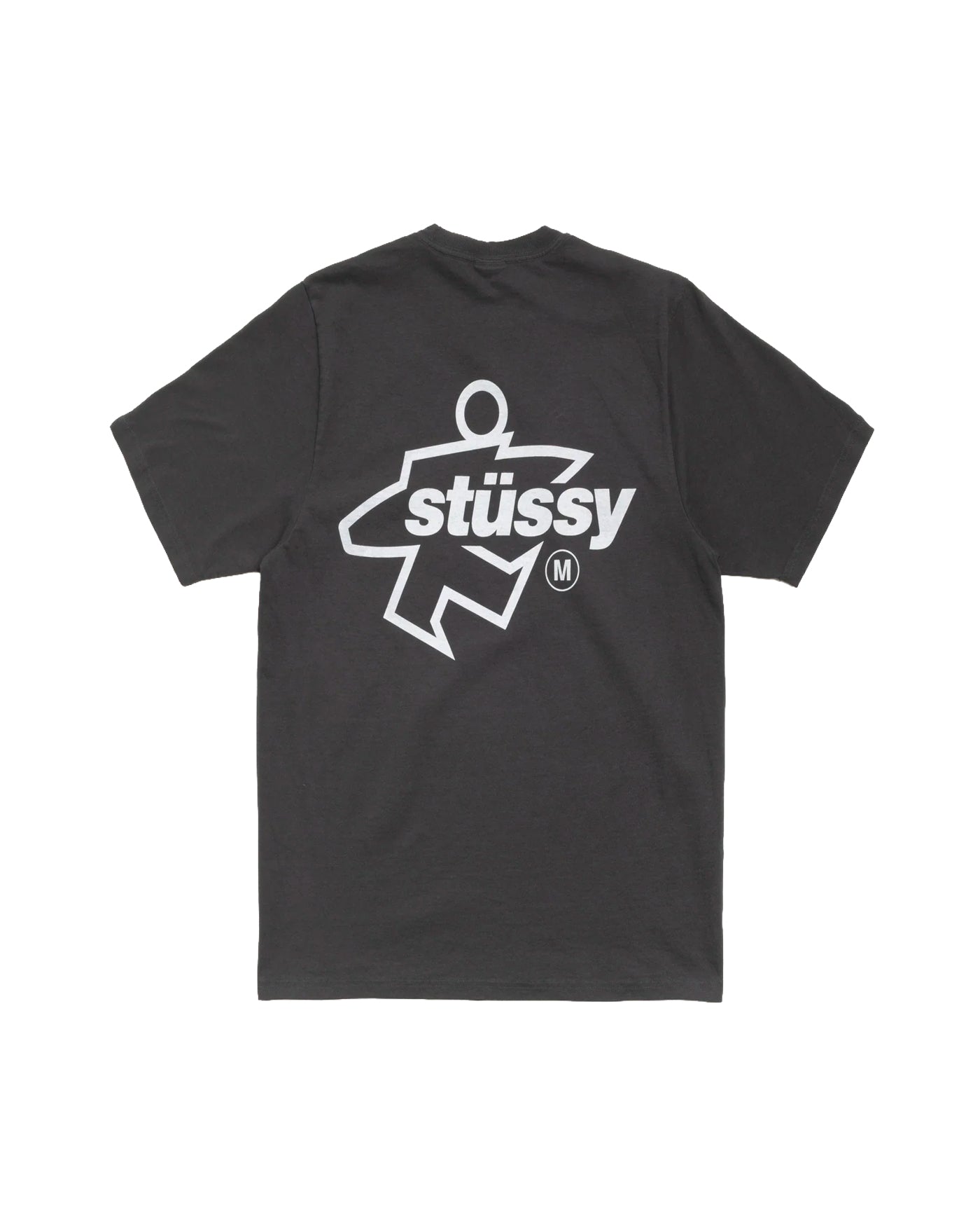 T-shirt Stüssy Surf Size Pig Dyed noir délavé grand logo vue dos