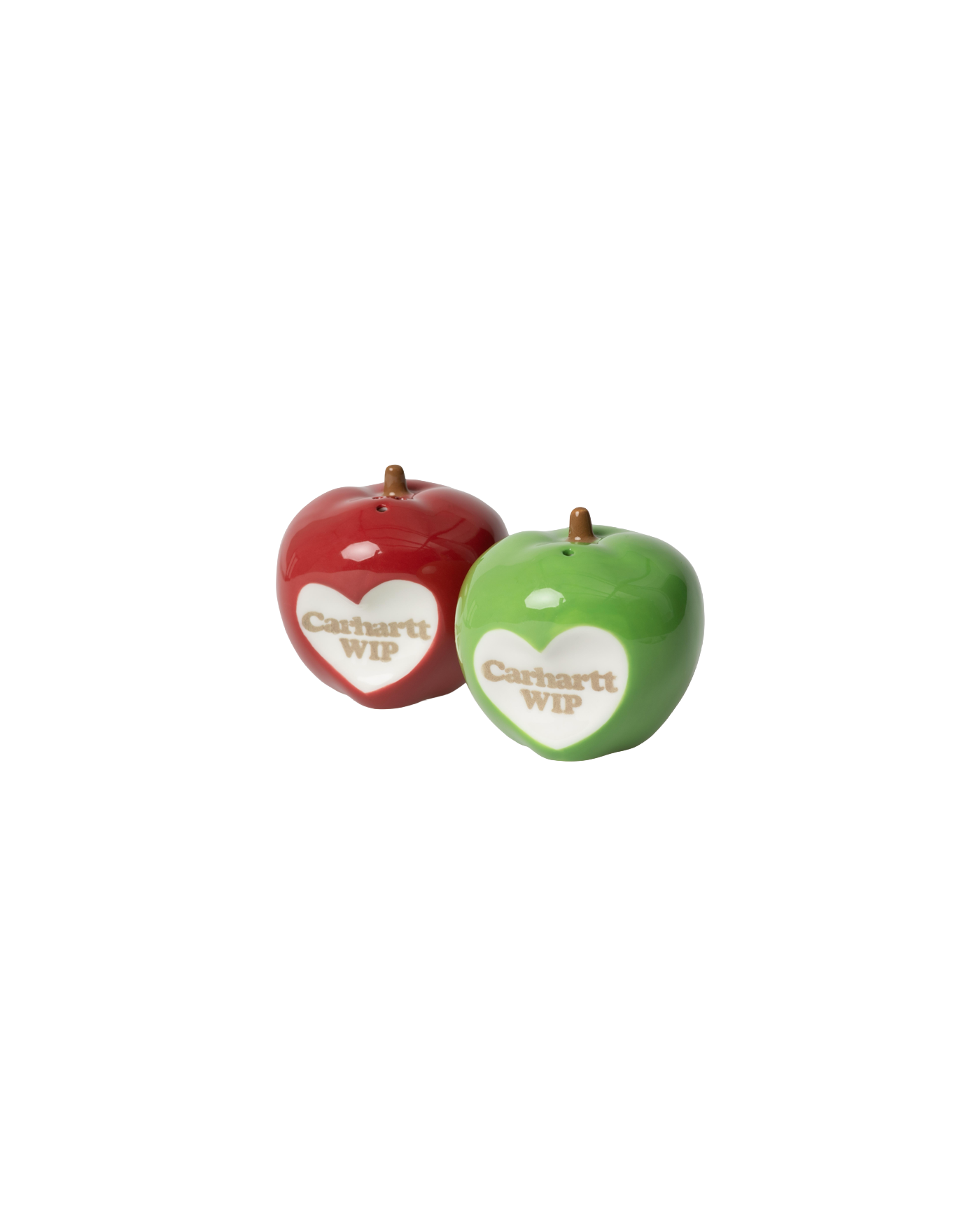 Salière poivrière céramique Carhartt WIP rouge et vert pomme face