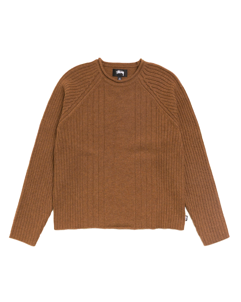MERINO ROLL NECK SWEATER BROWN