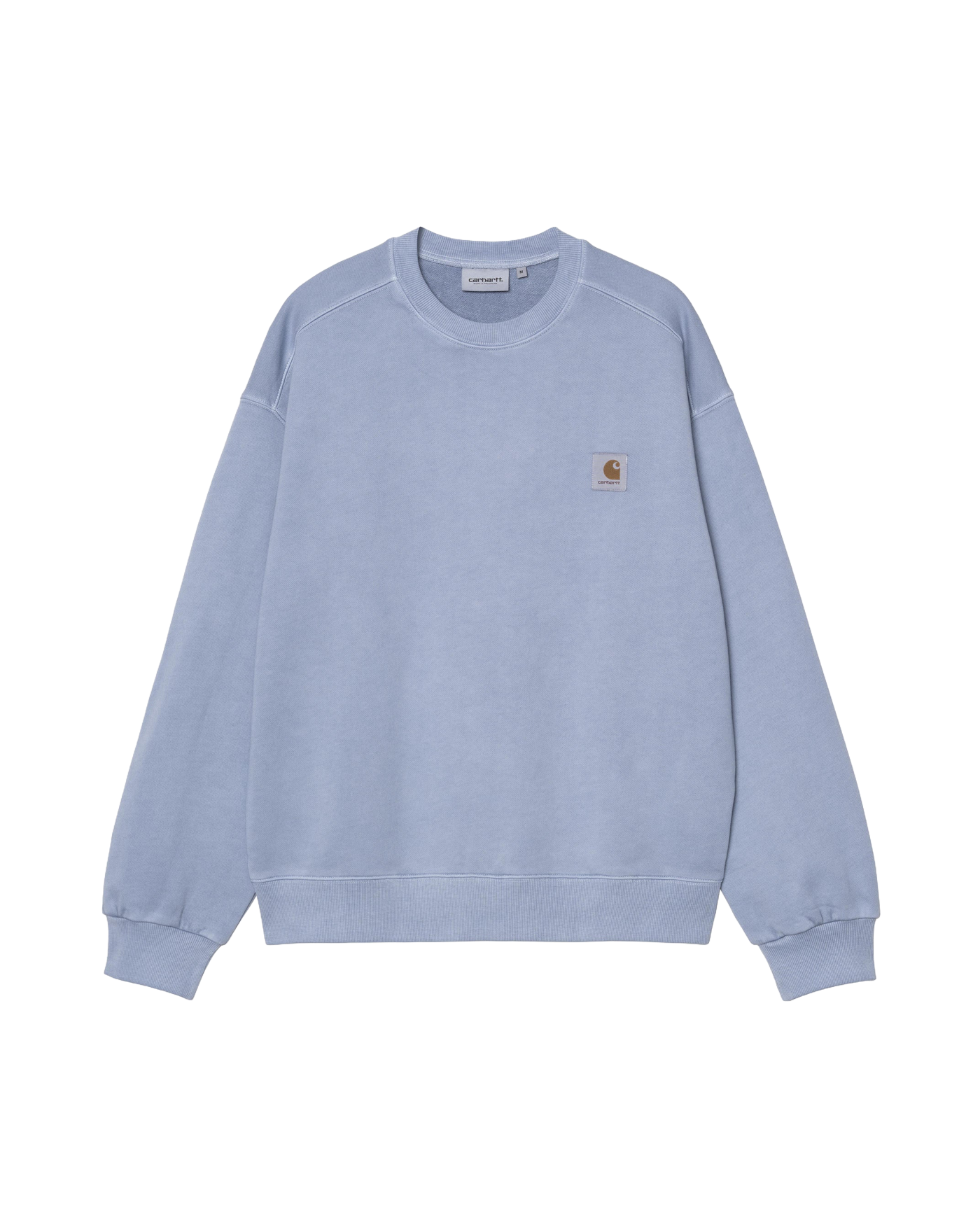 Sweat col rond Carhartt WIP Nelson bleu lavande délavé poche face