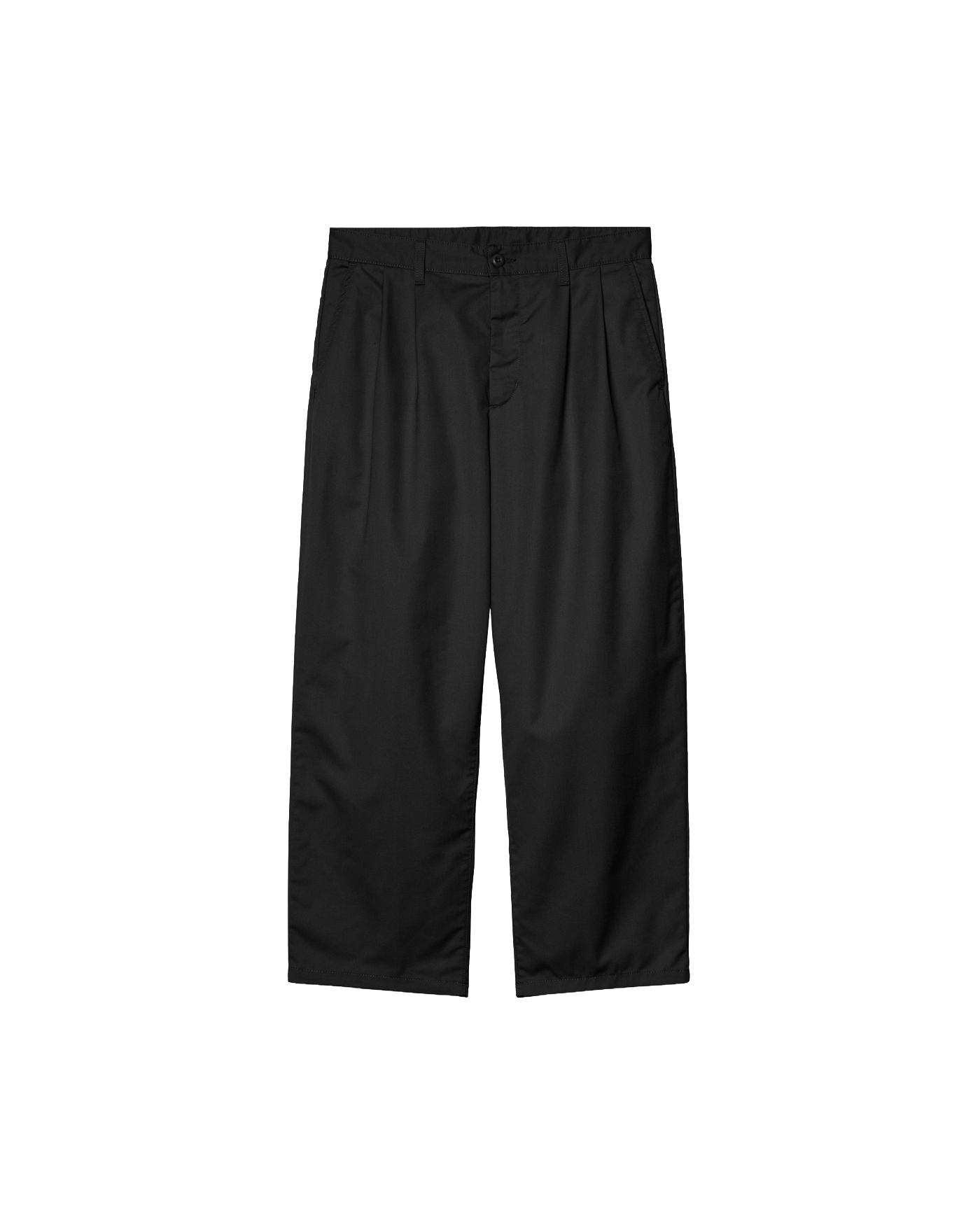 Pantalon Carhartt WIP Evan noir rincé coupe ample à plis, vue face