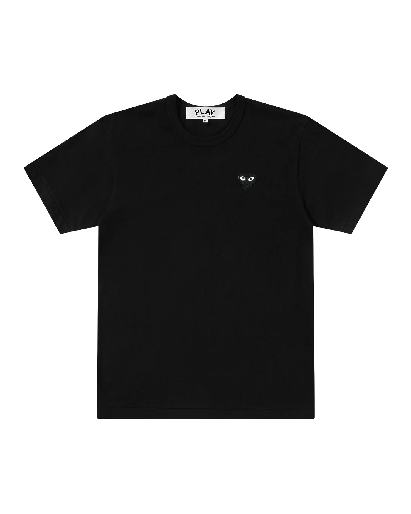 T-shirt Comme des Garçons Play noir logo cœur noir brodé vue face