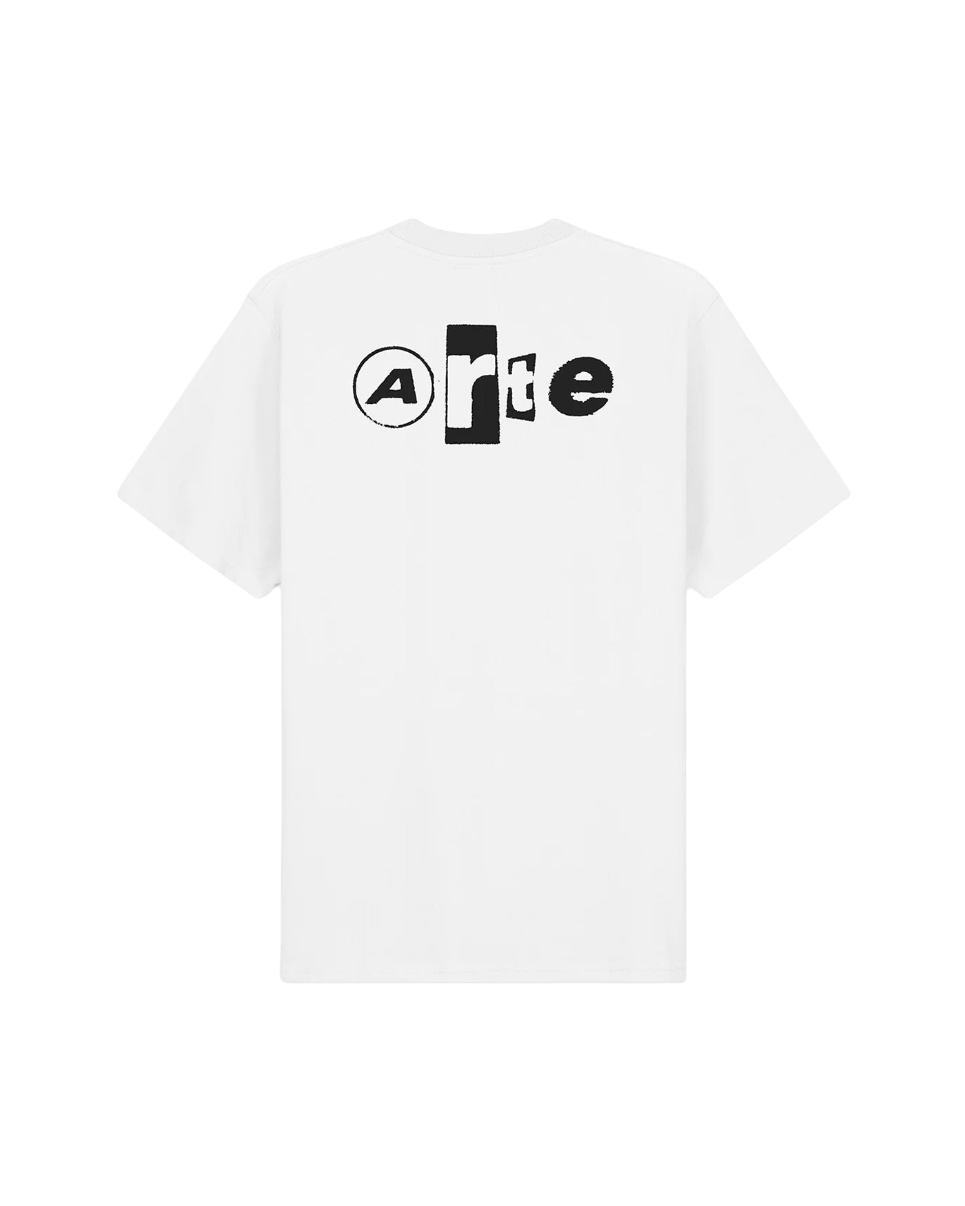 T-shirt Arte Antwerp blanc avec logo Back College noir imprimé, dos