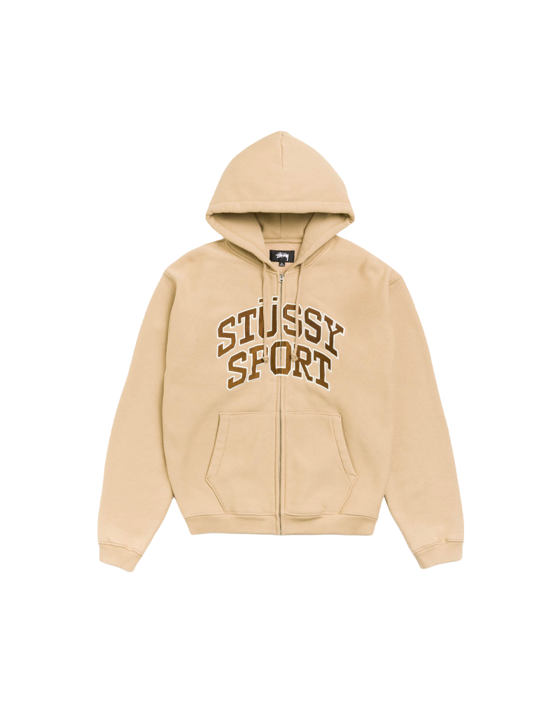 STUSSY SPORT ZIP HOOD TAN
