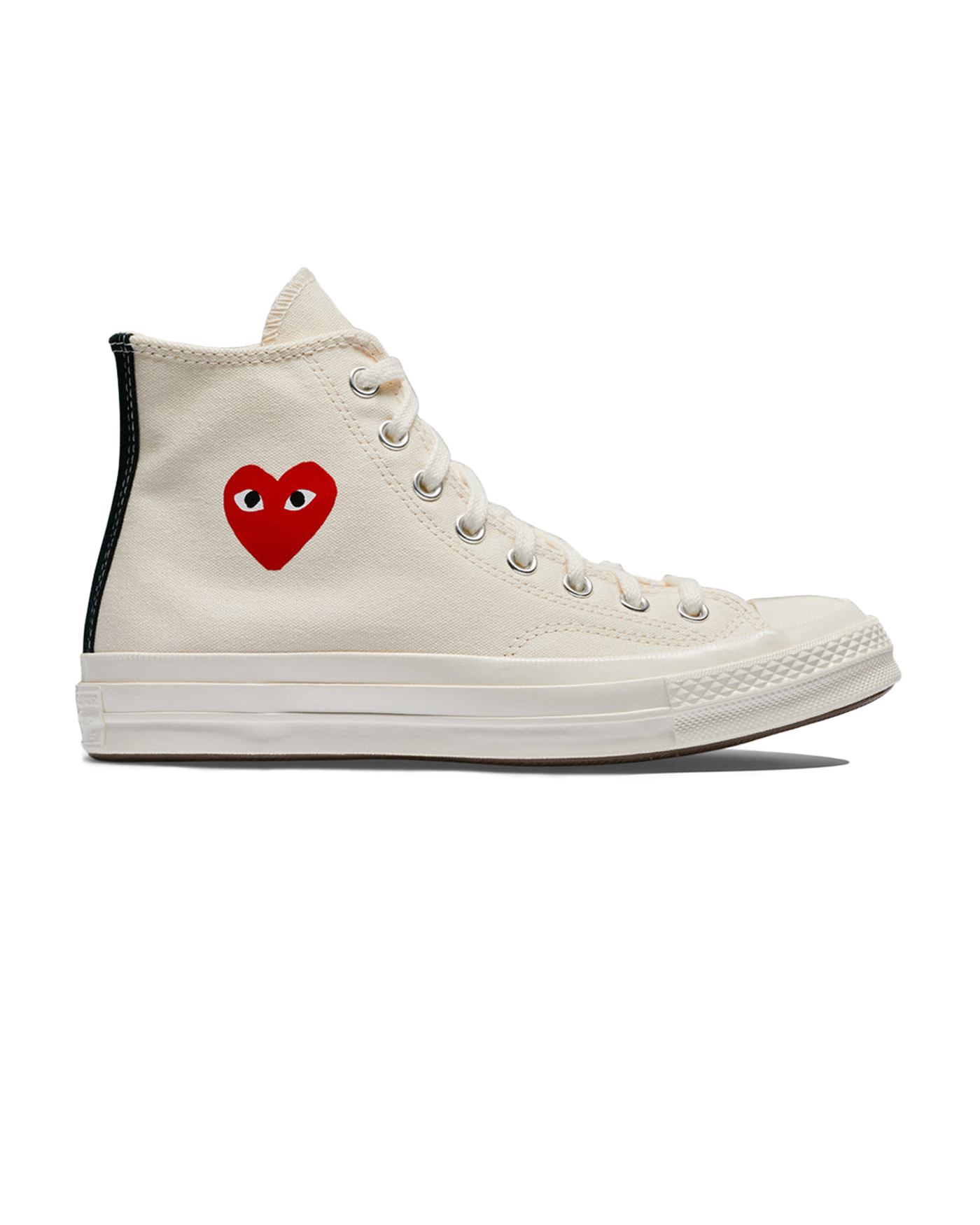 Sneakers Comme Des Garçons Play CT70 blanches hi-top profil droit
