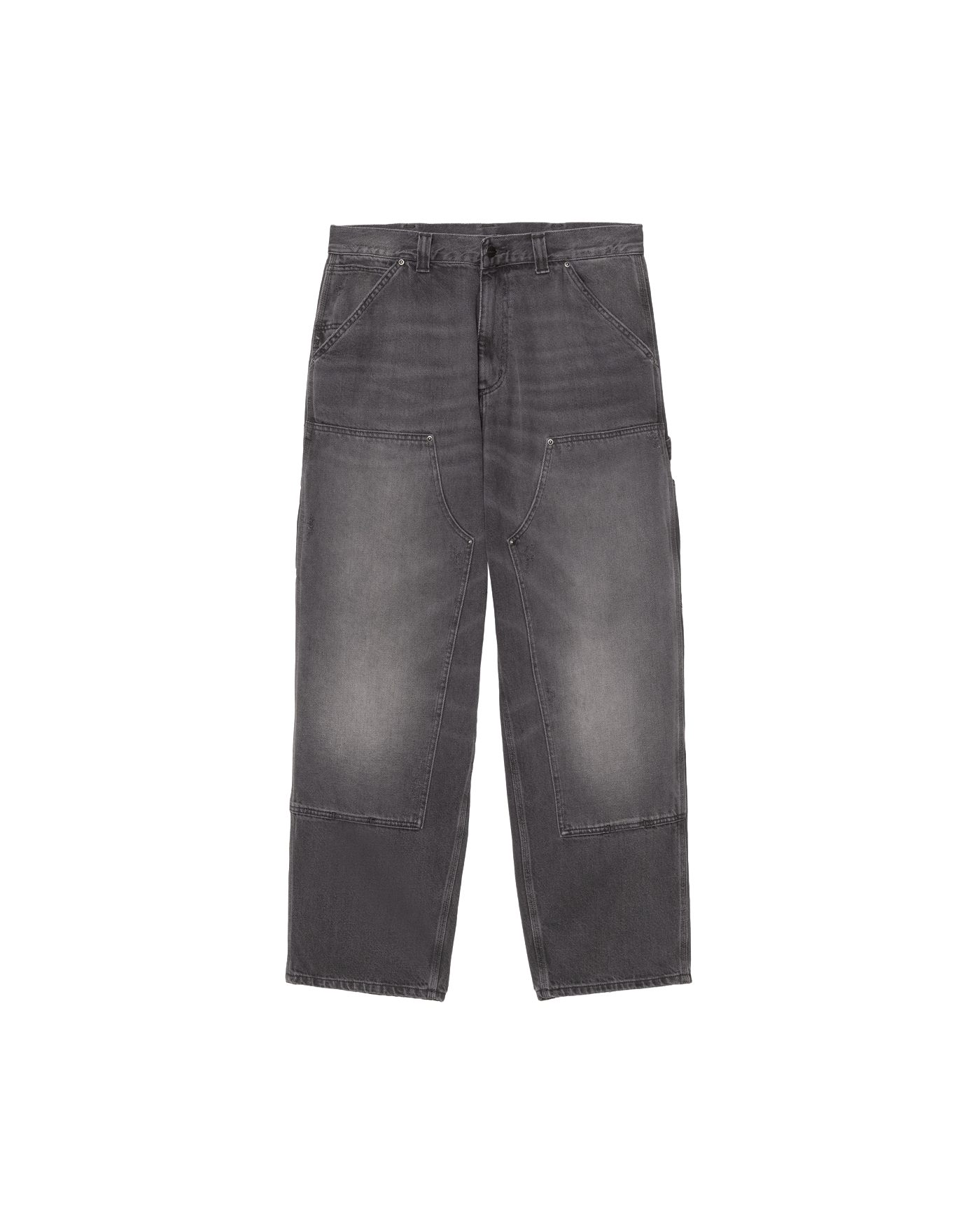 Jeans Carhartt WIP OG Double Knee gris délavé double genou, face