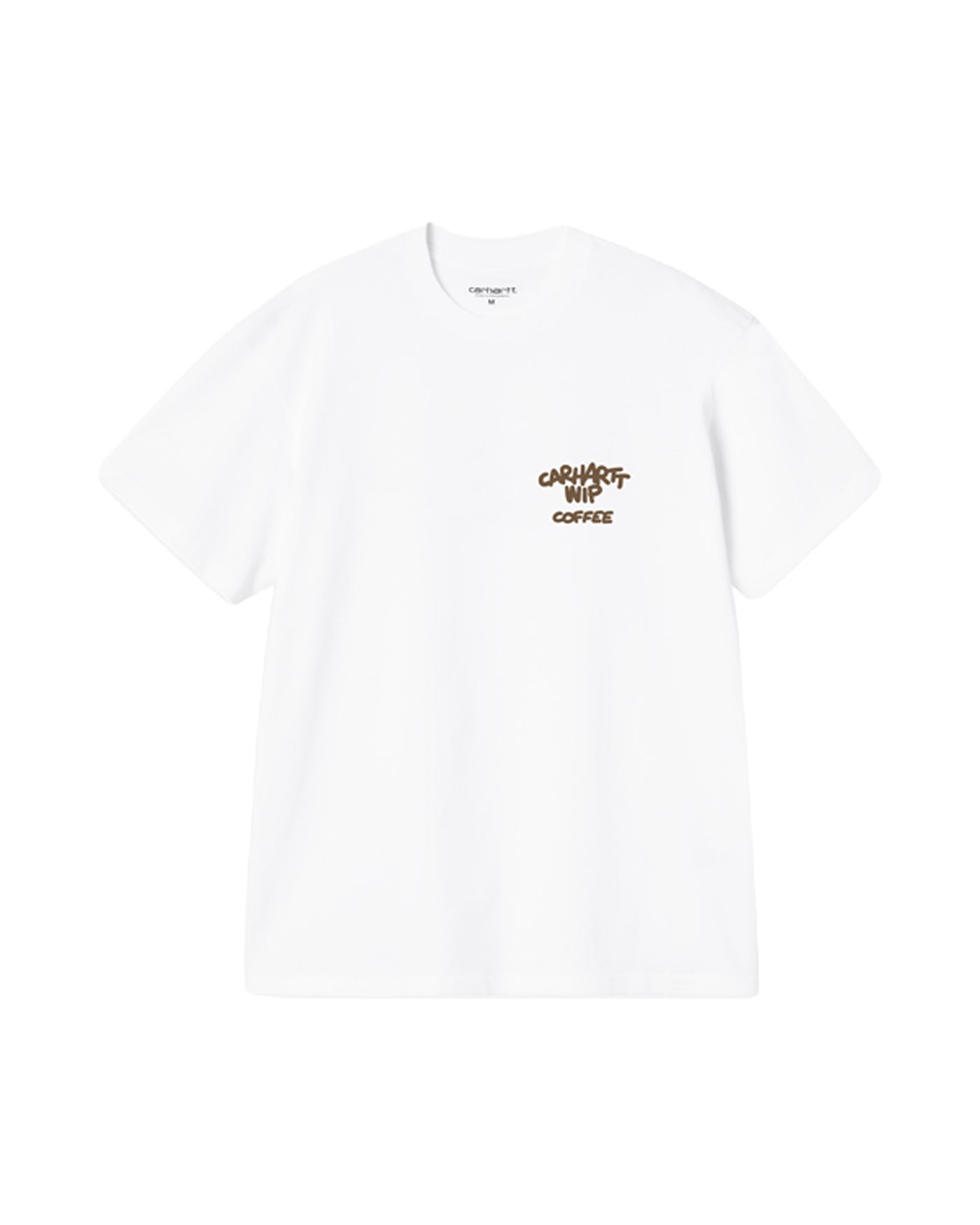 T-shirt Carhartt WIP Coffee Break blanc imprimé texte poitrine face