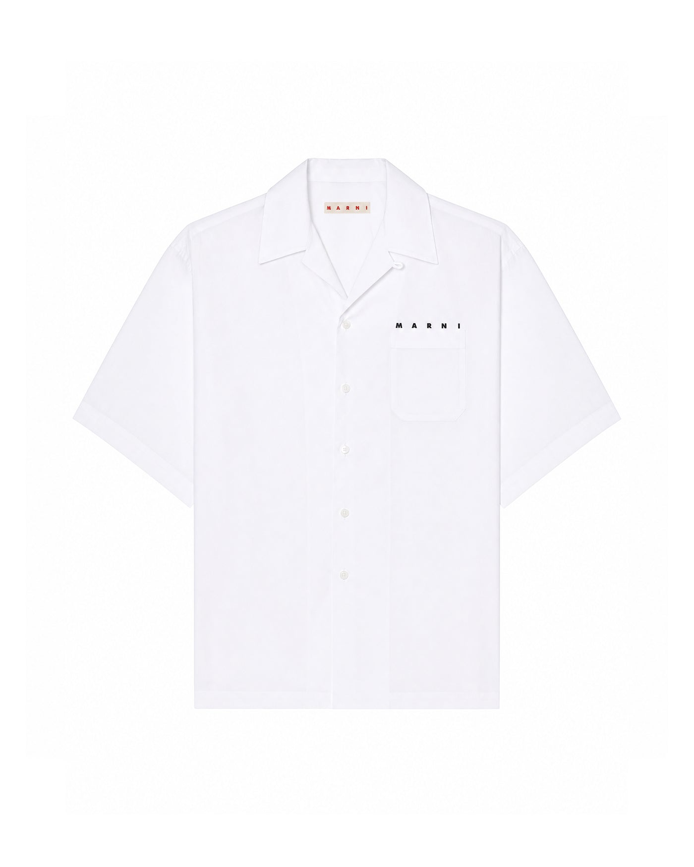 Chemise bowling Marni blanche en popeline manches courtes face