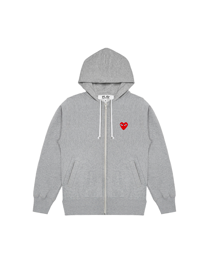 SWEAT ZIP CDG PRINT BACK TOP GREY