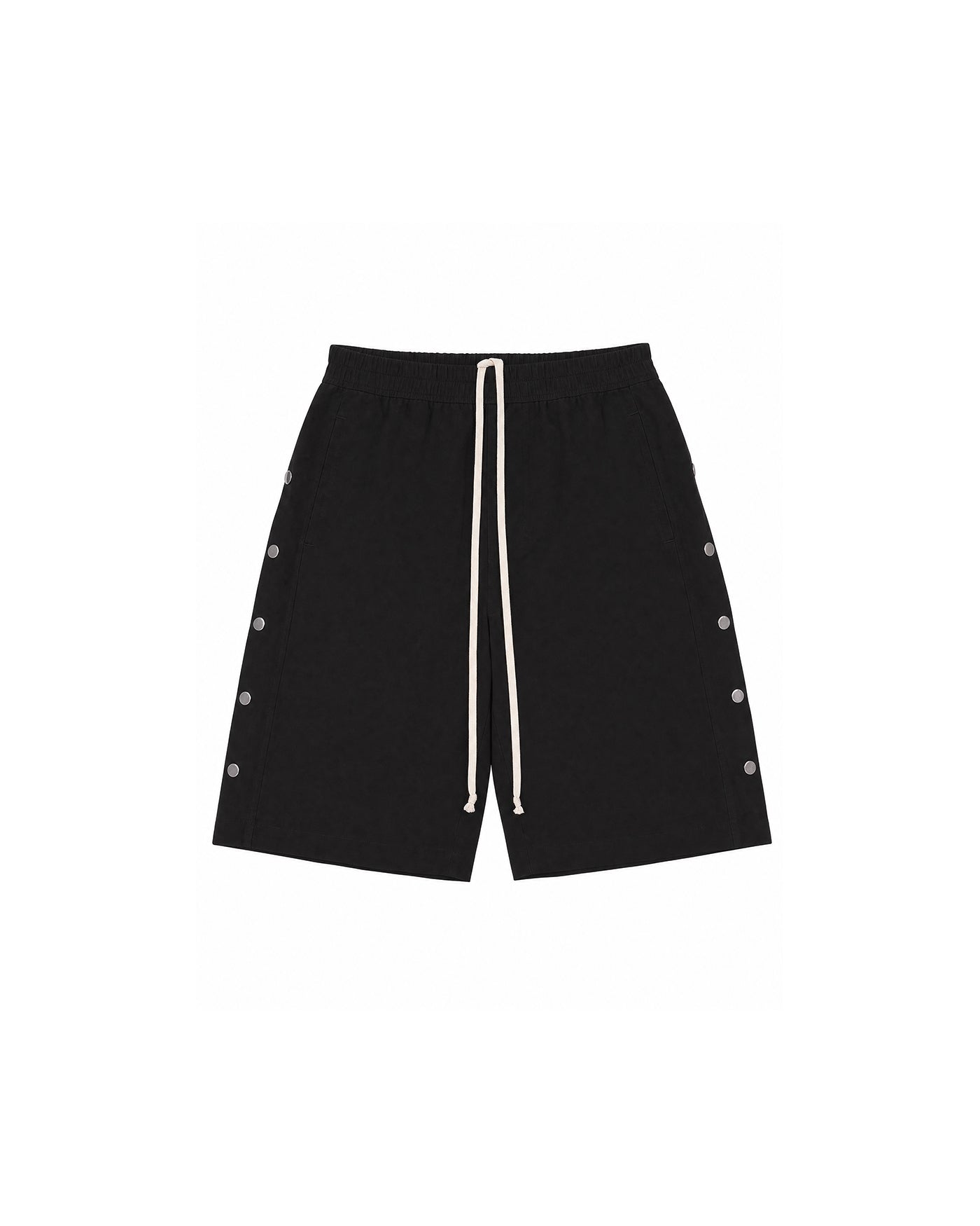 Short Rick Owens DRKSHDW noir face cordons crème boutons-pression