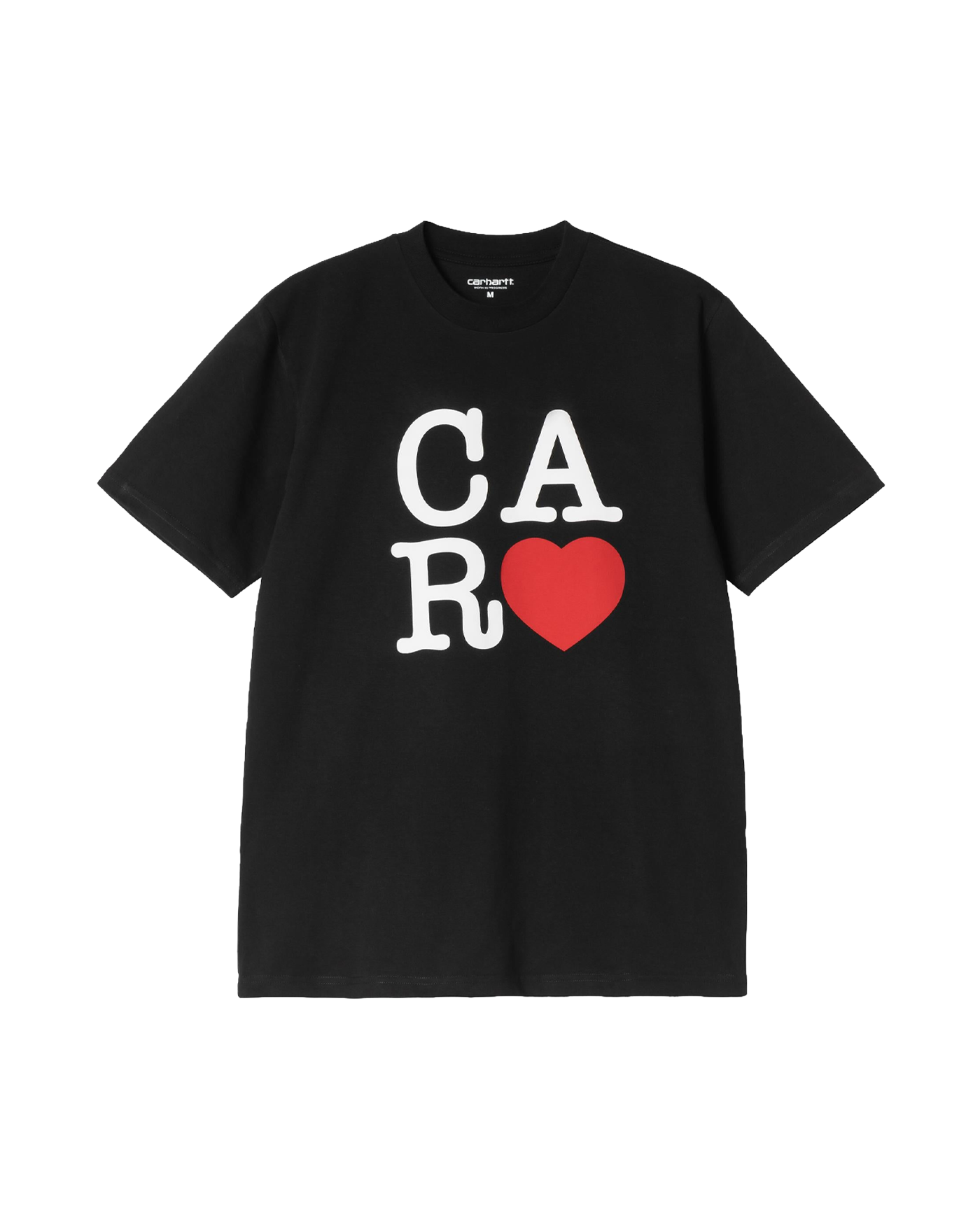 T-shirt Carhartt WIP Hartt noir imprimé graphique CAR cœur rouge face