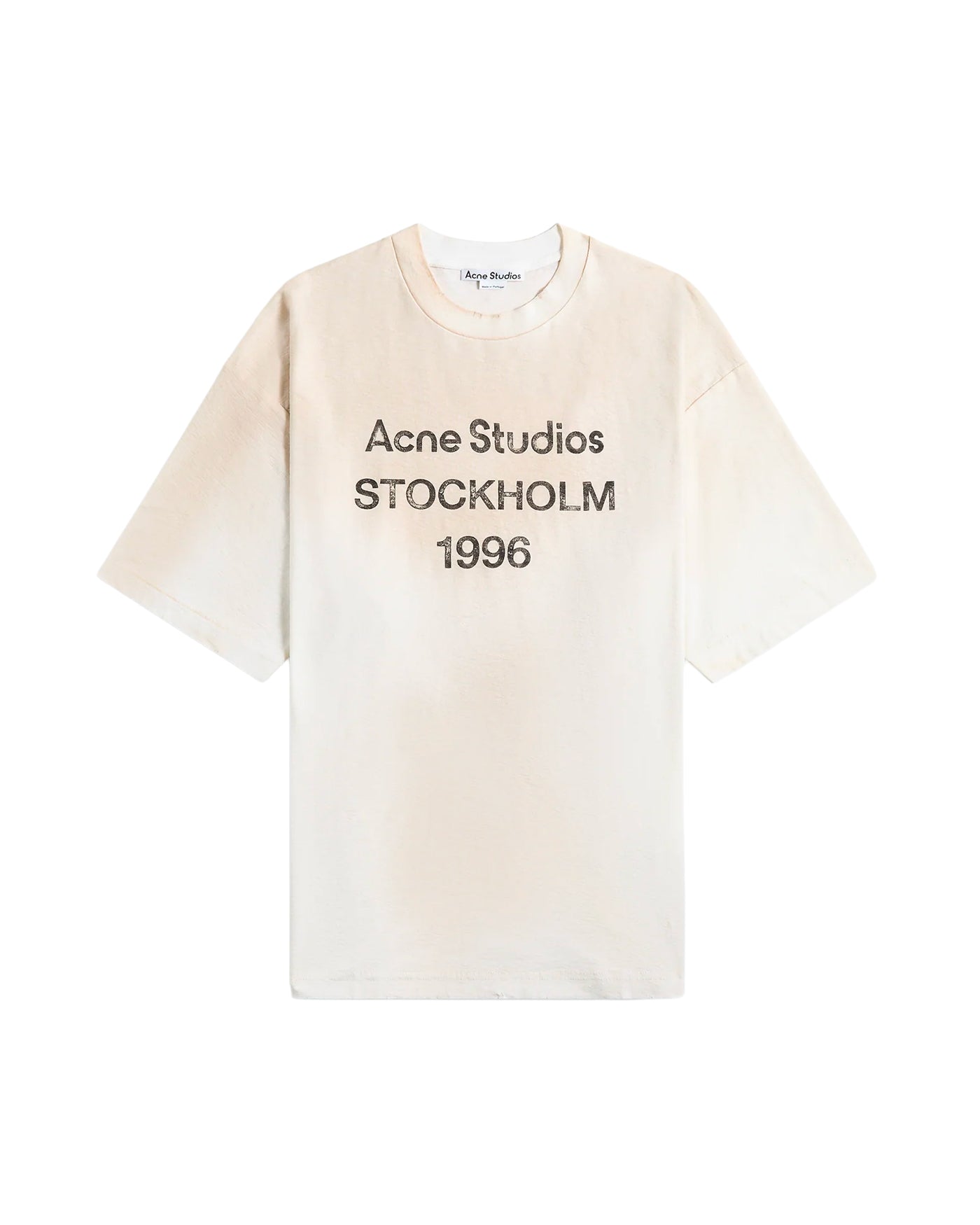 T-shirt Acne Studios blanc cassé avec print Stockholm 1996 face