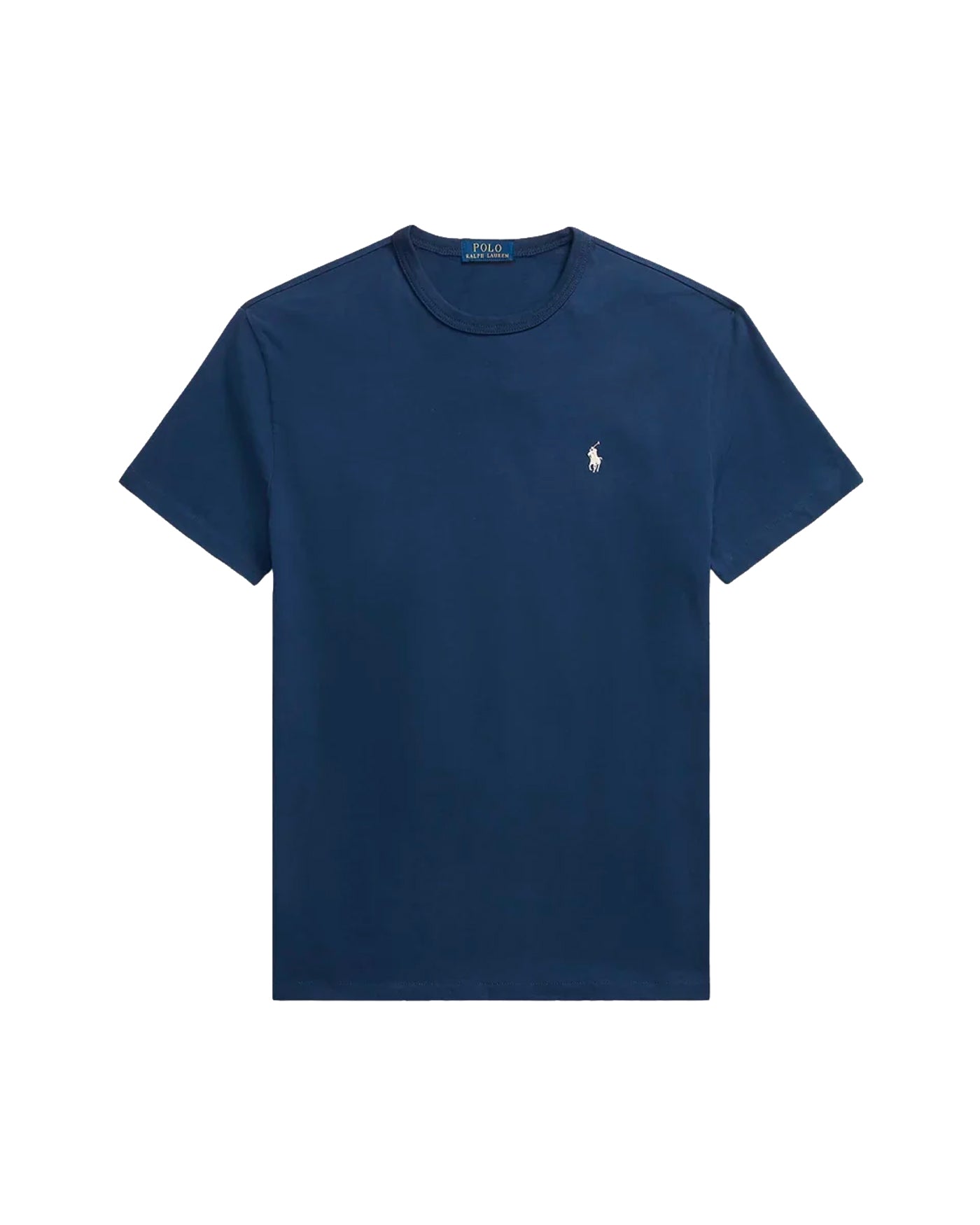 T-shirt Ralph Lauren bleu marine col rond logo poney brodé vue face