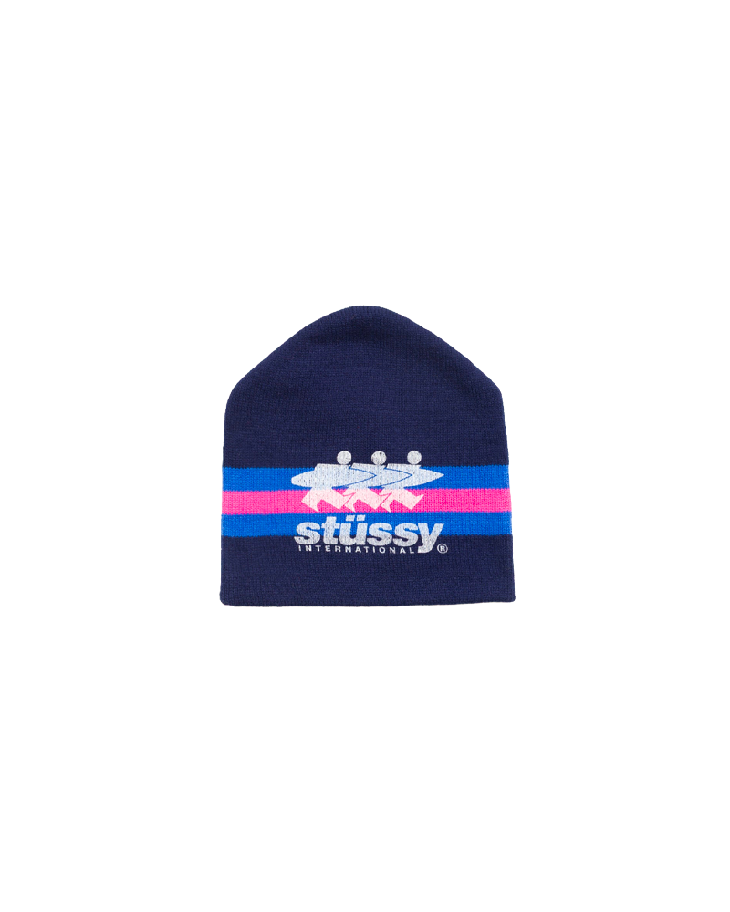 STRIPE SKI BEANIE NAVY