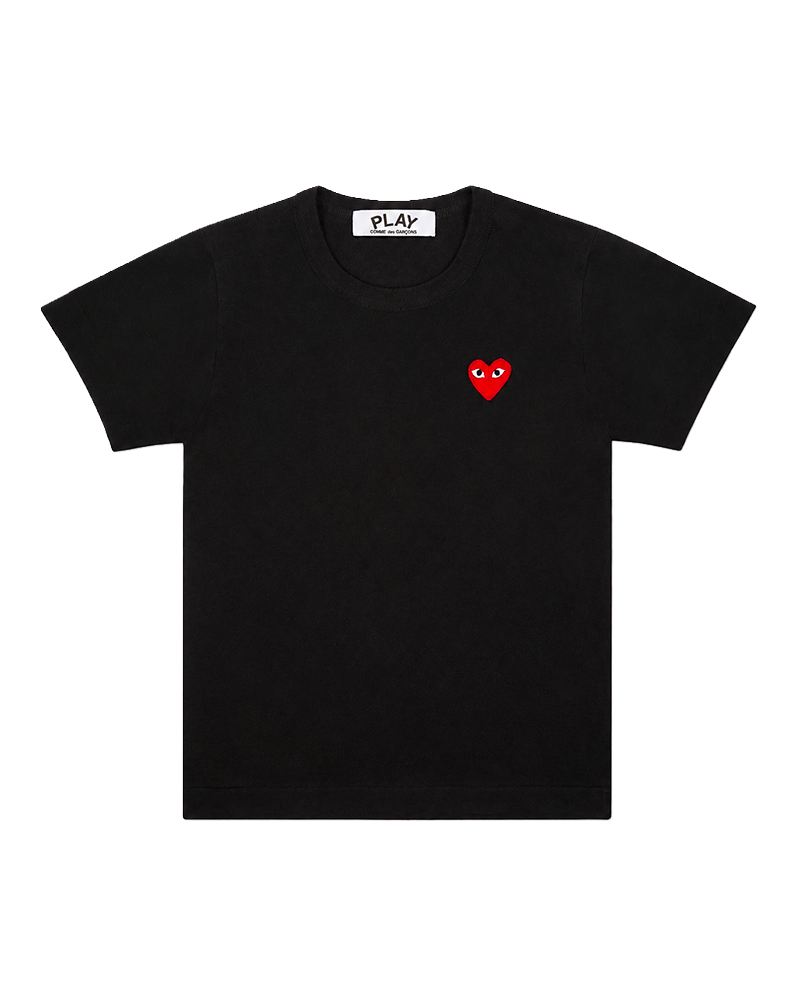 T-SHIRT RED EMBLEM KNIT BLACK