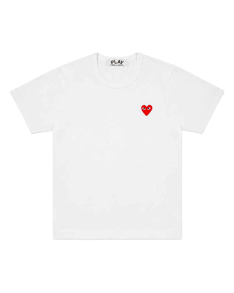 T-SHIRT RED EMBLEM KNIT WHITE