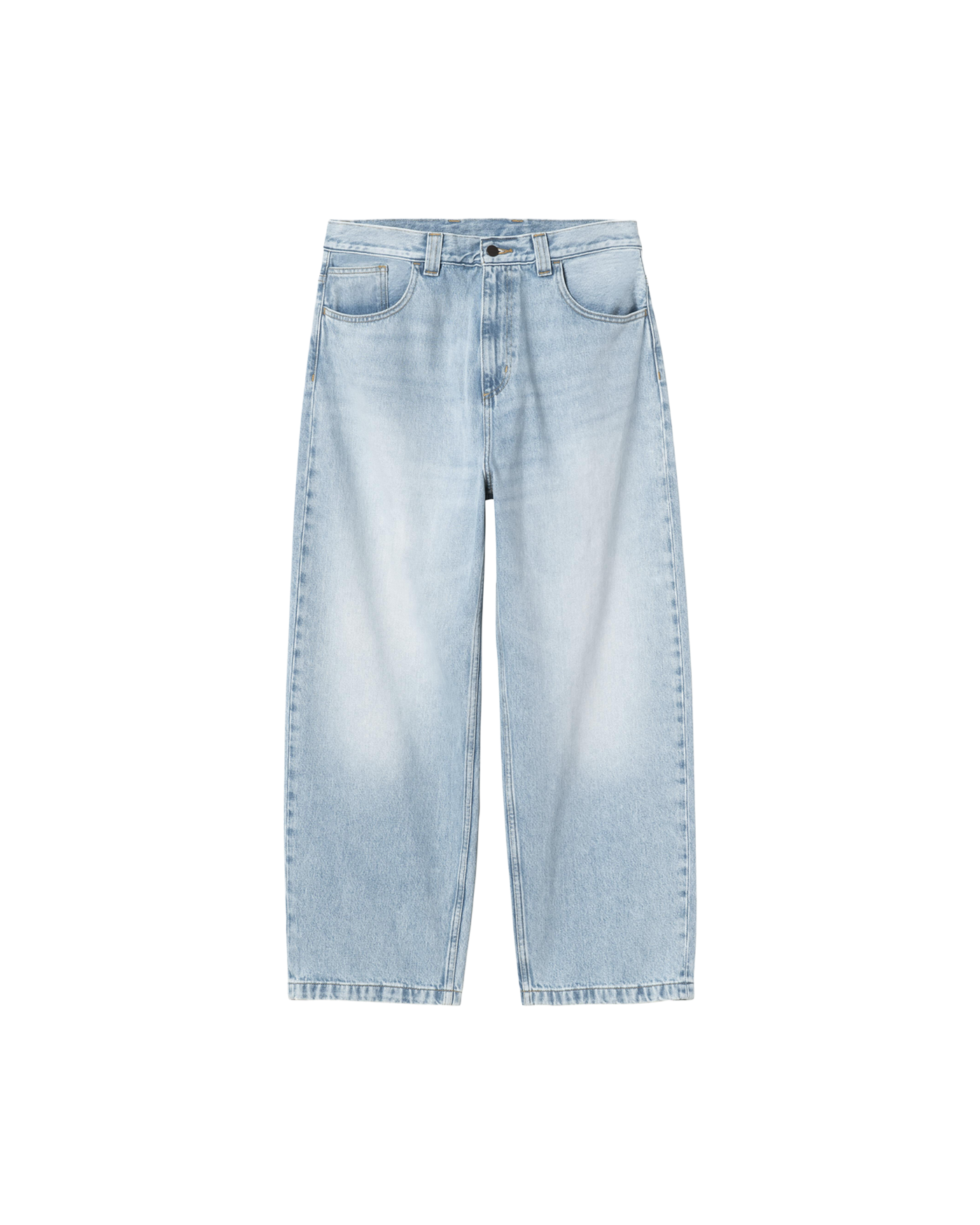 Jeans large Carhartt WIP Brandon Pant bleu clair worn bleached face