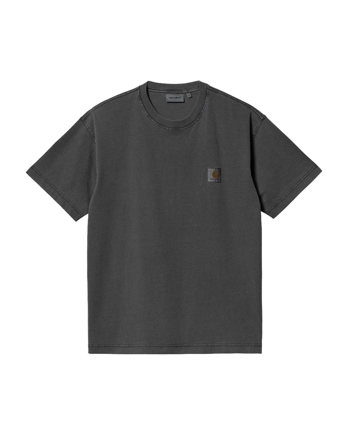 T-shirt Carhartt WIP Nelson noir anthracite face avec patch logo