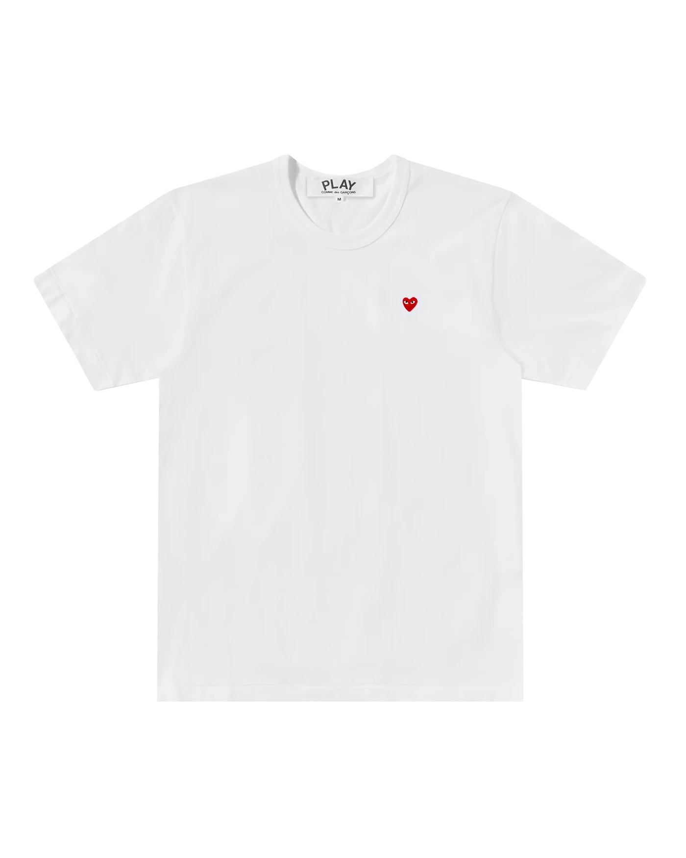 T-shirt Comme des Garçons Play blanc petit cœur rouge brodé face