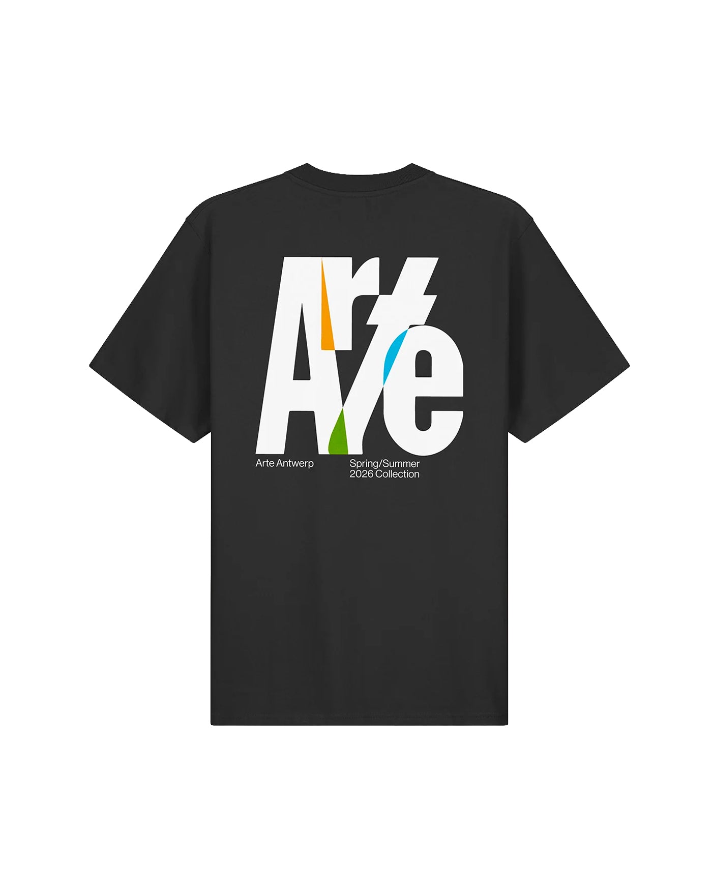 T-shirt Arte Antwerp noir avec grand print logo Arte multicolore dos