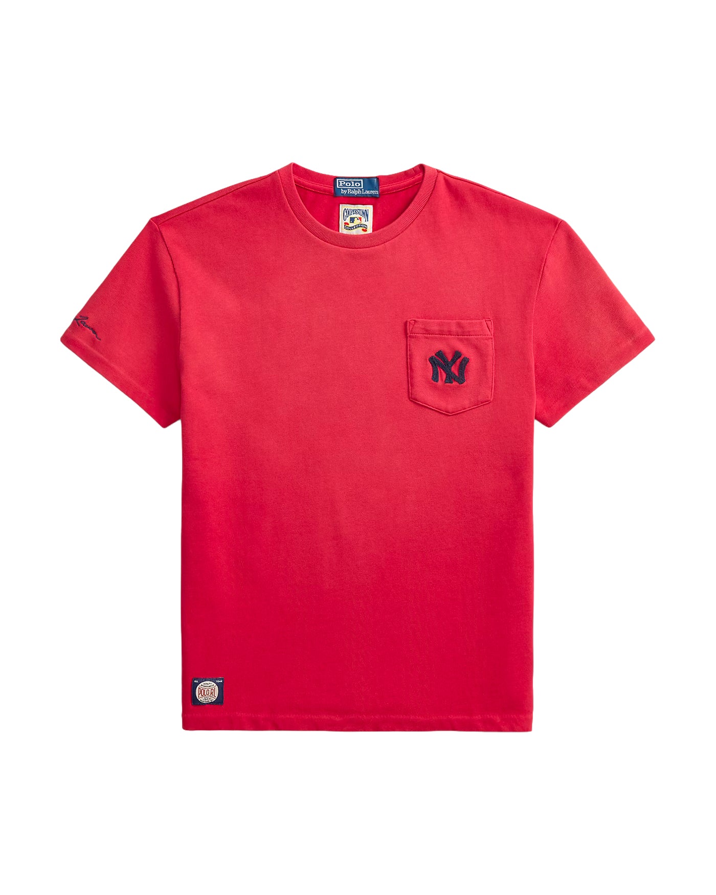 T-shirt Ralph Lauren x Yankees rouge avec poche brodée NY face