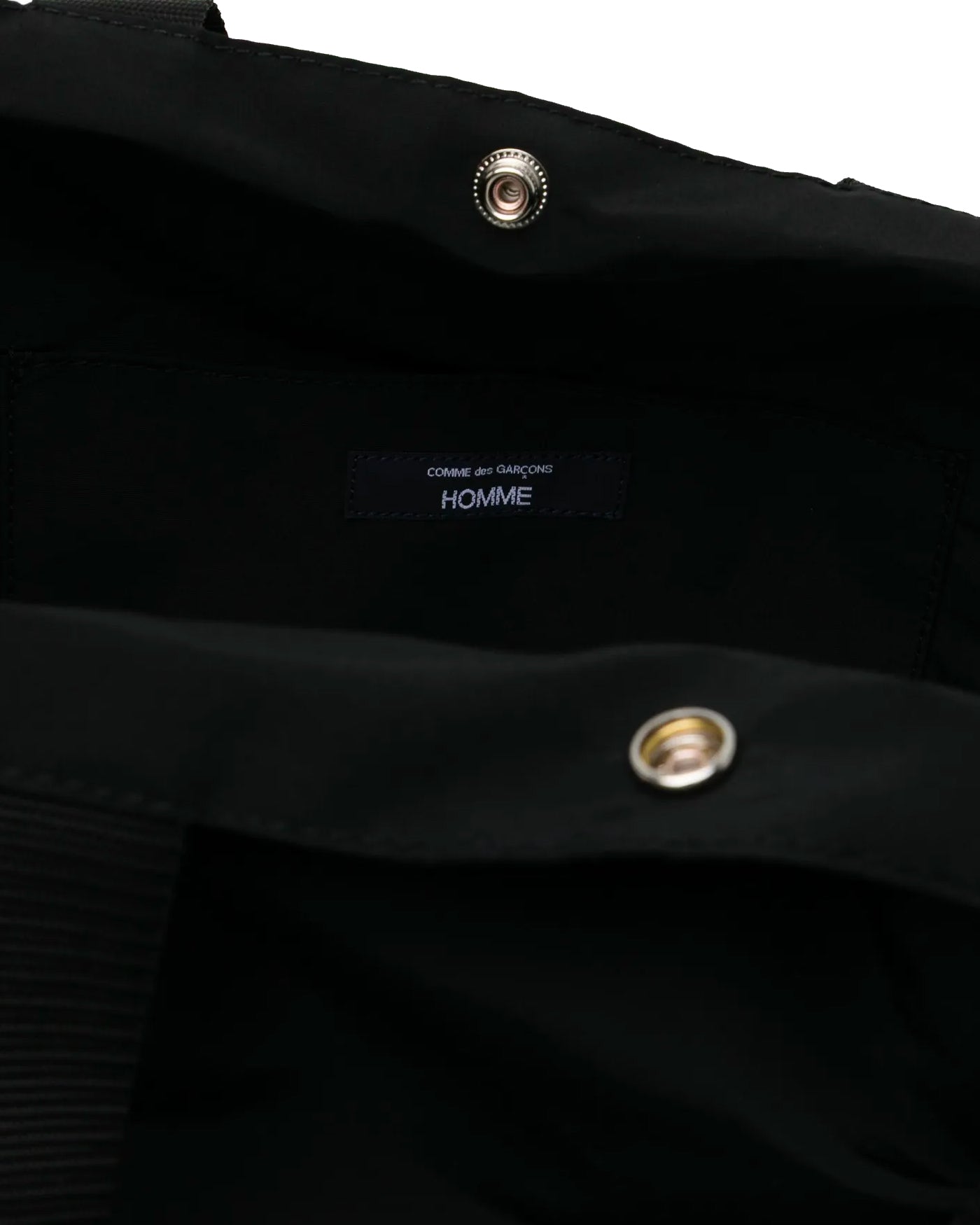 Tote bag Comme des Garçons Homme noir intérieur étiquette tissu