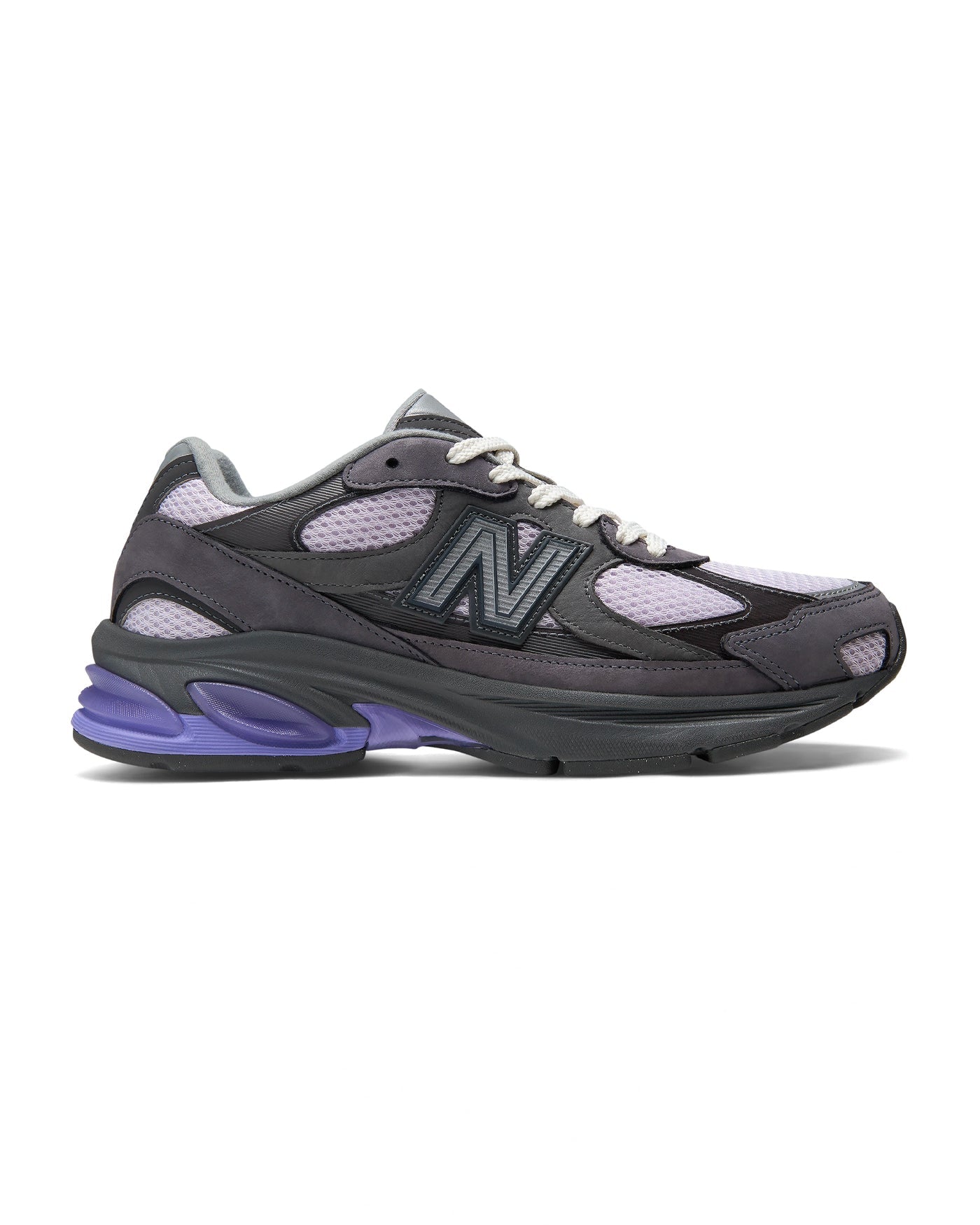 Sneakers New Balance 2010 gris anthracite et violet profil gauche