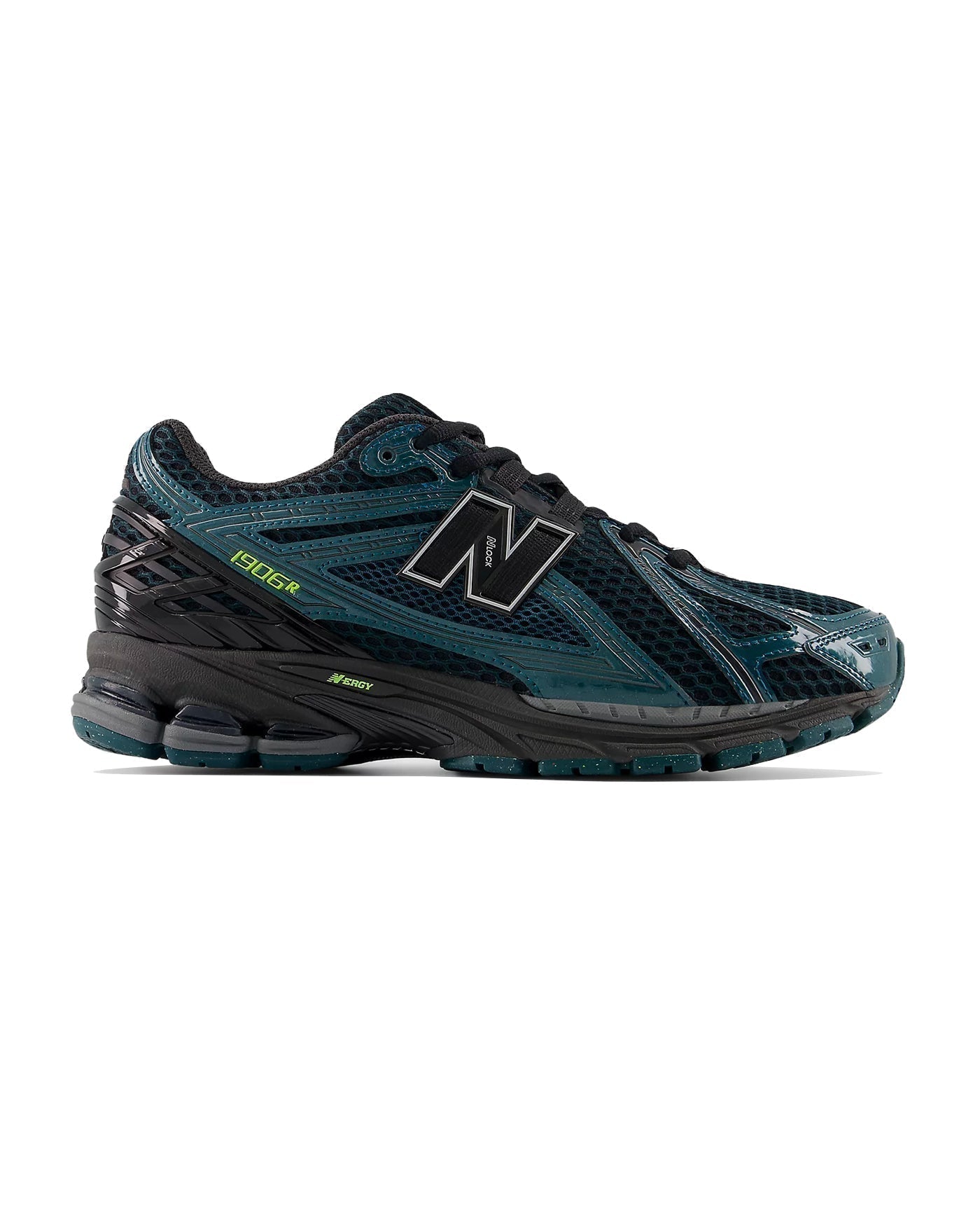 Sneakers New Balance 1906R vert sarcelle et noir profil gauche