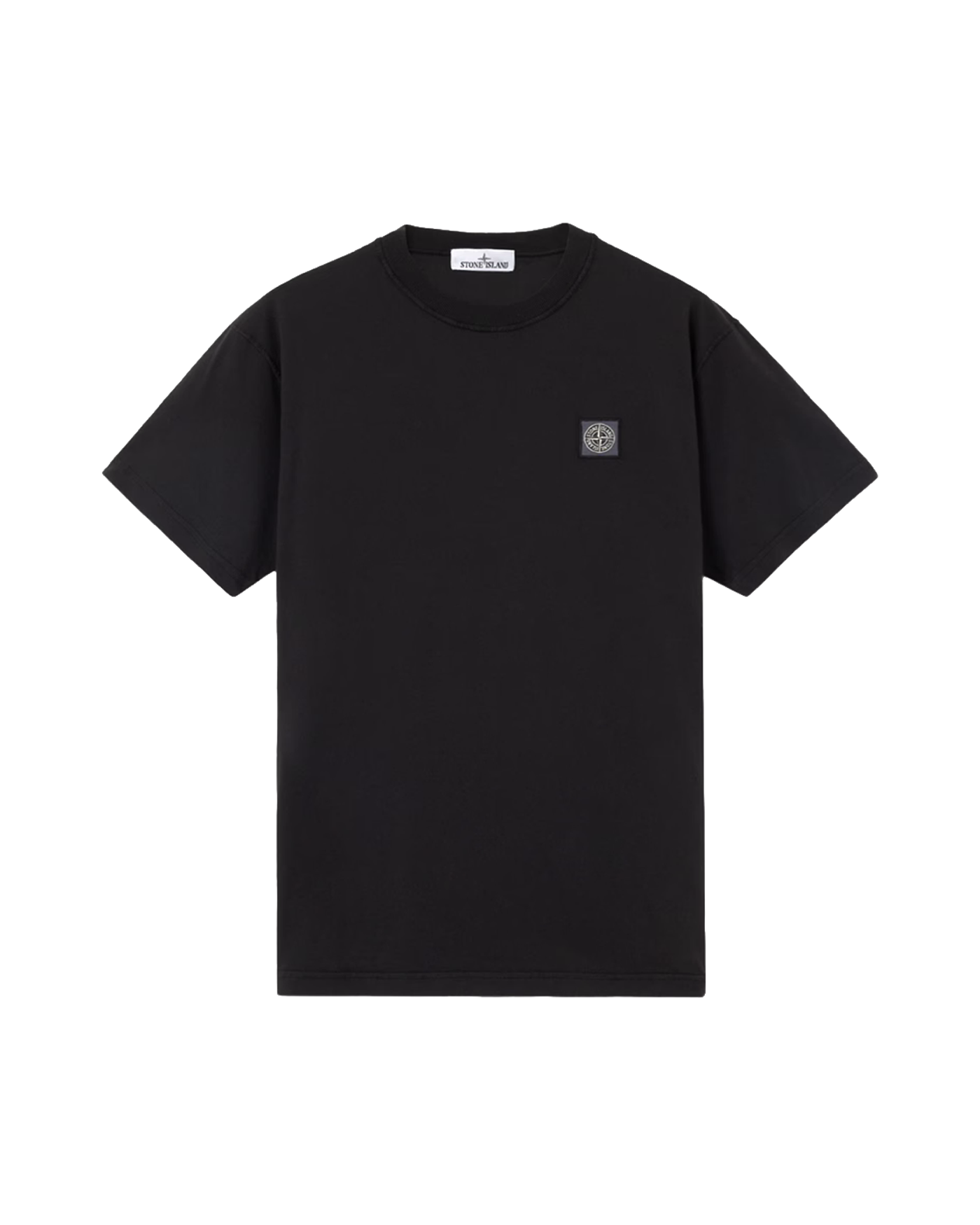 T-shirt Stone Island noir badge boussole manches courtes vue face