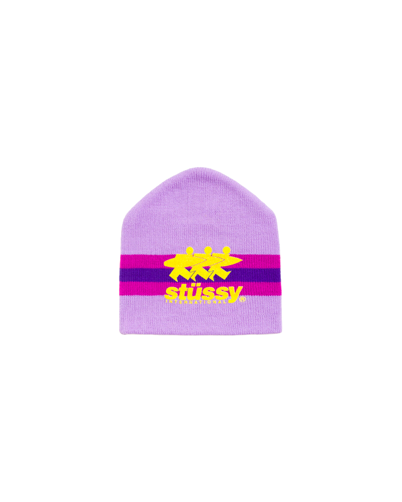 STRIPE SKI BEANIE PURPLE