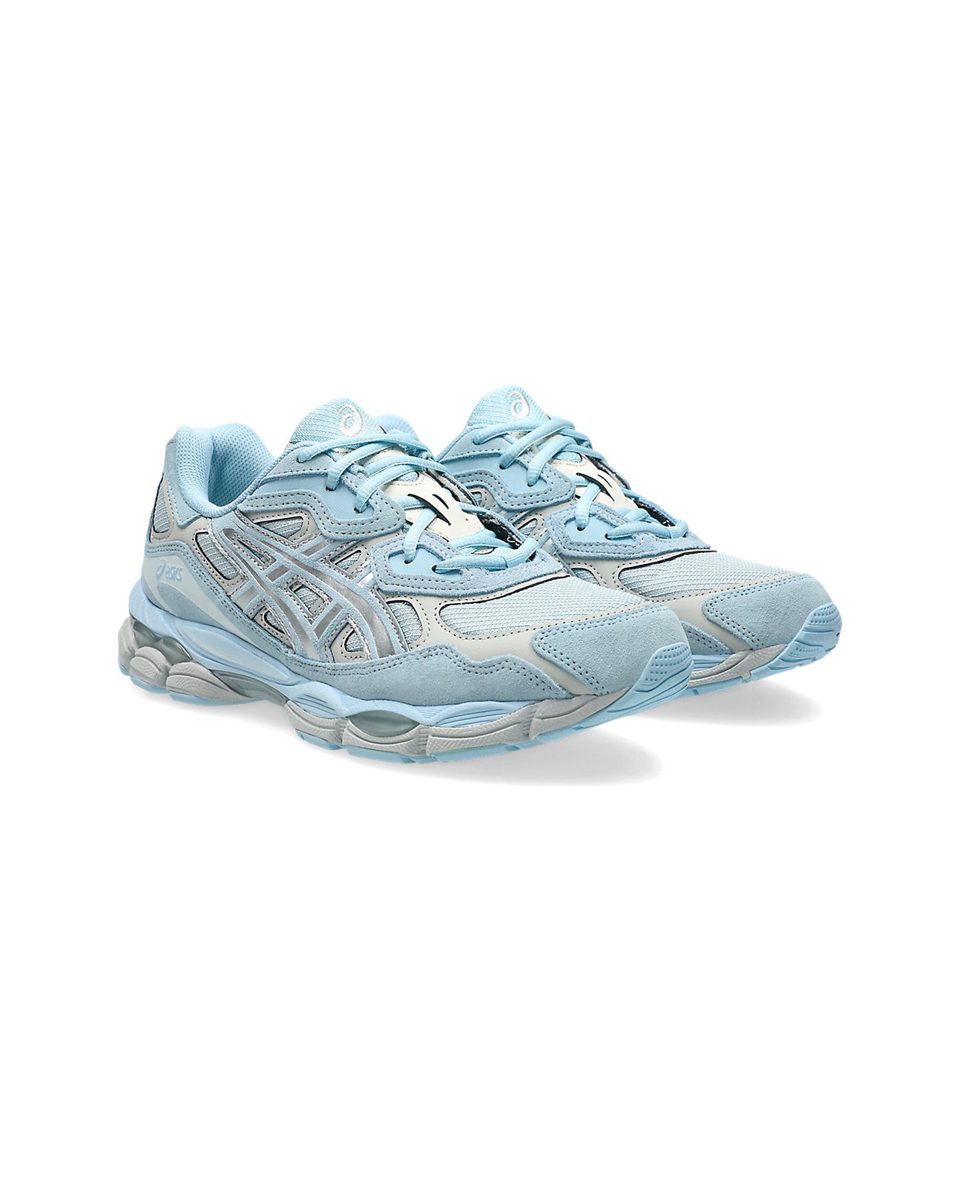Sneakers Asics Gel-NYC Storm Cloud bleu ciel et argent vue face