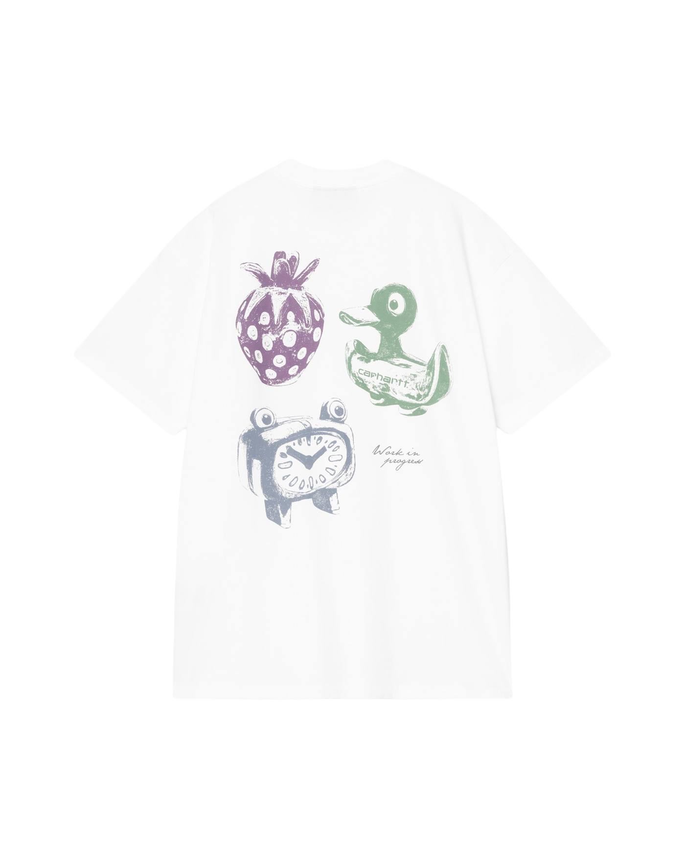 T-shirt Carhartt WIP blanc graphique multicolore fraise canard, dos