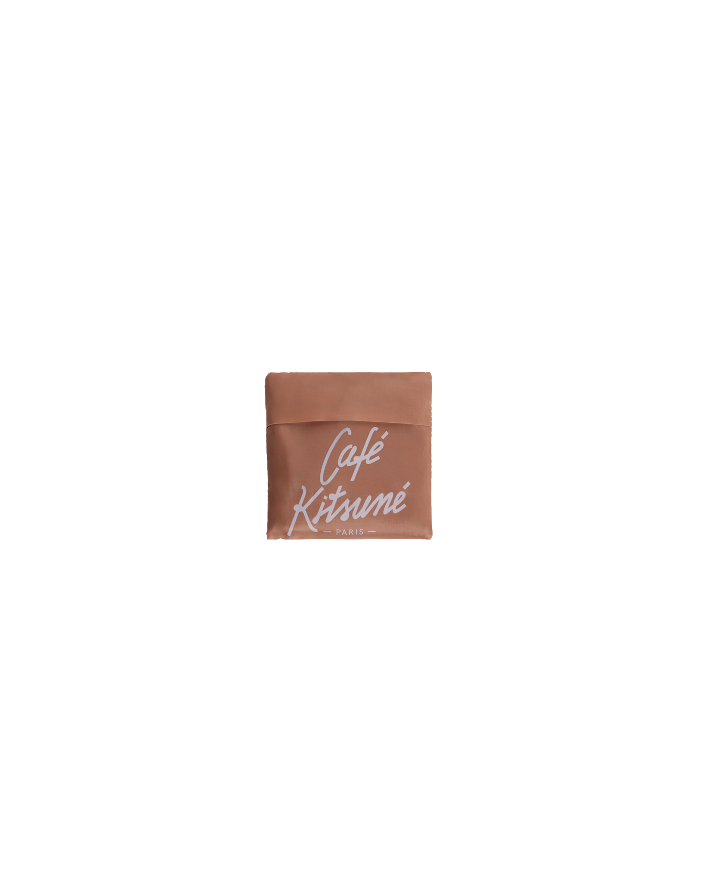 Tote bag Café Kitsuné Shopping cappuccino beige rosé plié vue de face
