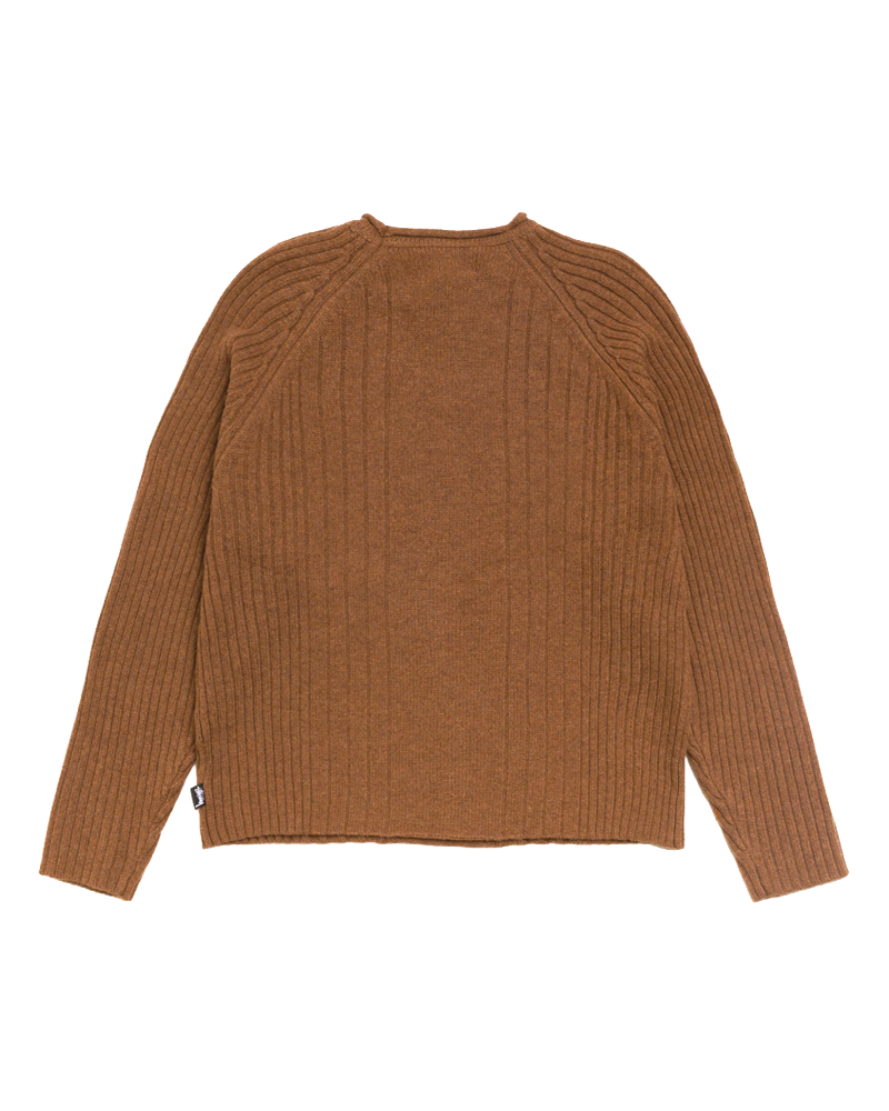 MERINO ROLL NECK SWEATER BROWN