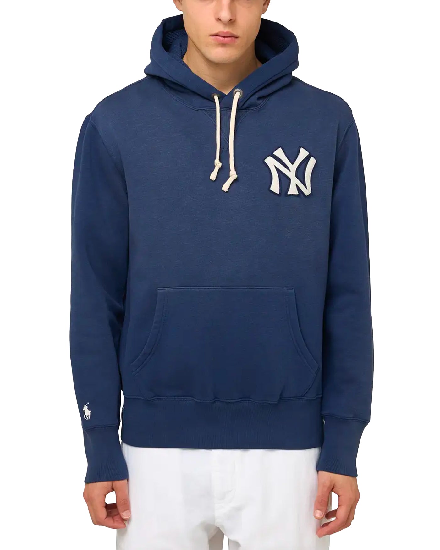 Sweat à capuche Ralph Lauren x Yankees bleu marine logo NY face